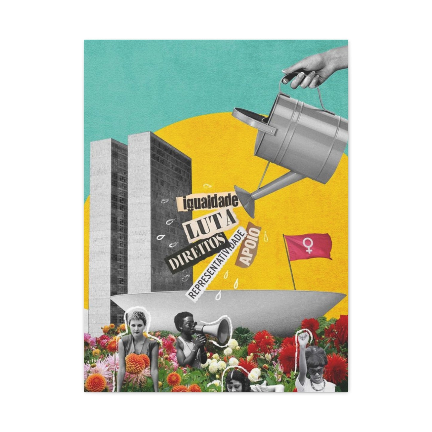 Building Painting Mixed Media Wall Art & Canvas Prints