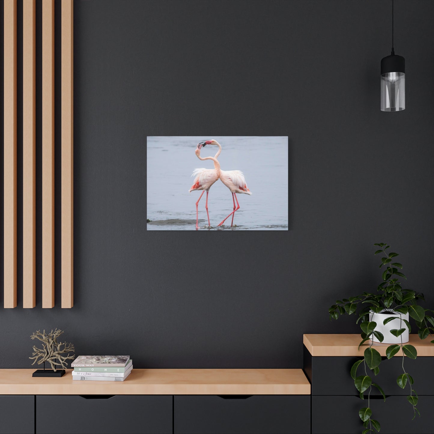 Pink Flamingo Love Wall Art & Canvas Prints
