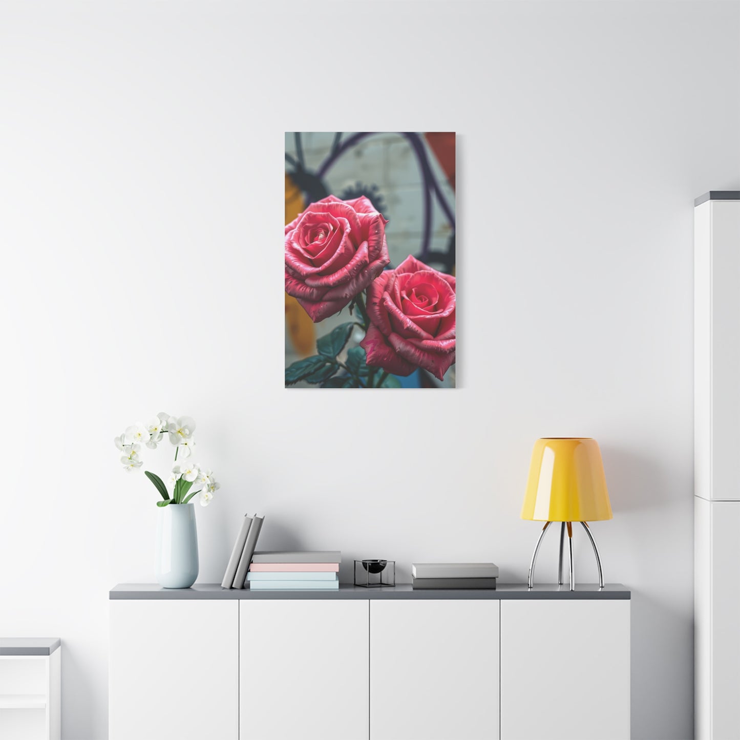 Floral Graffiti Elegance Wall Art & Canvas Print