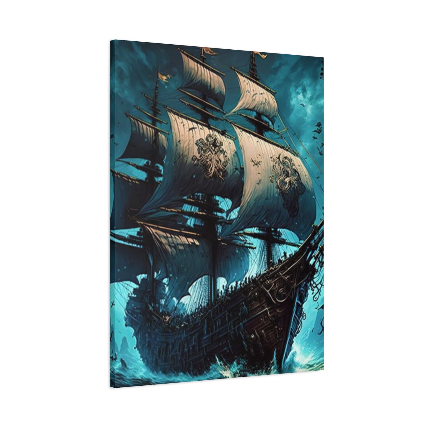 Large Ship Sailing In Night Wall Art & Canvas Prints