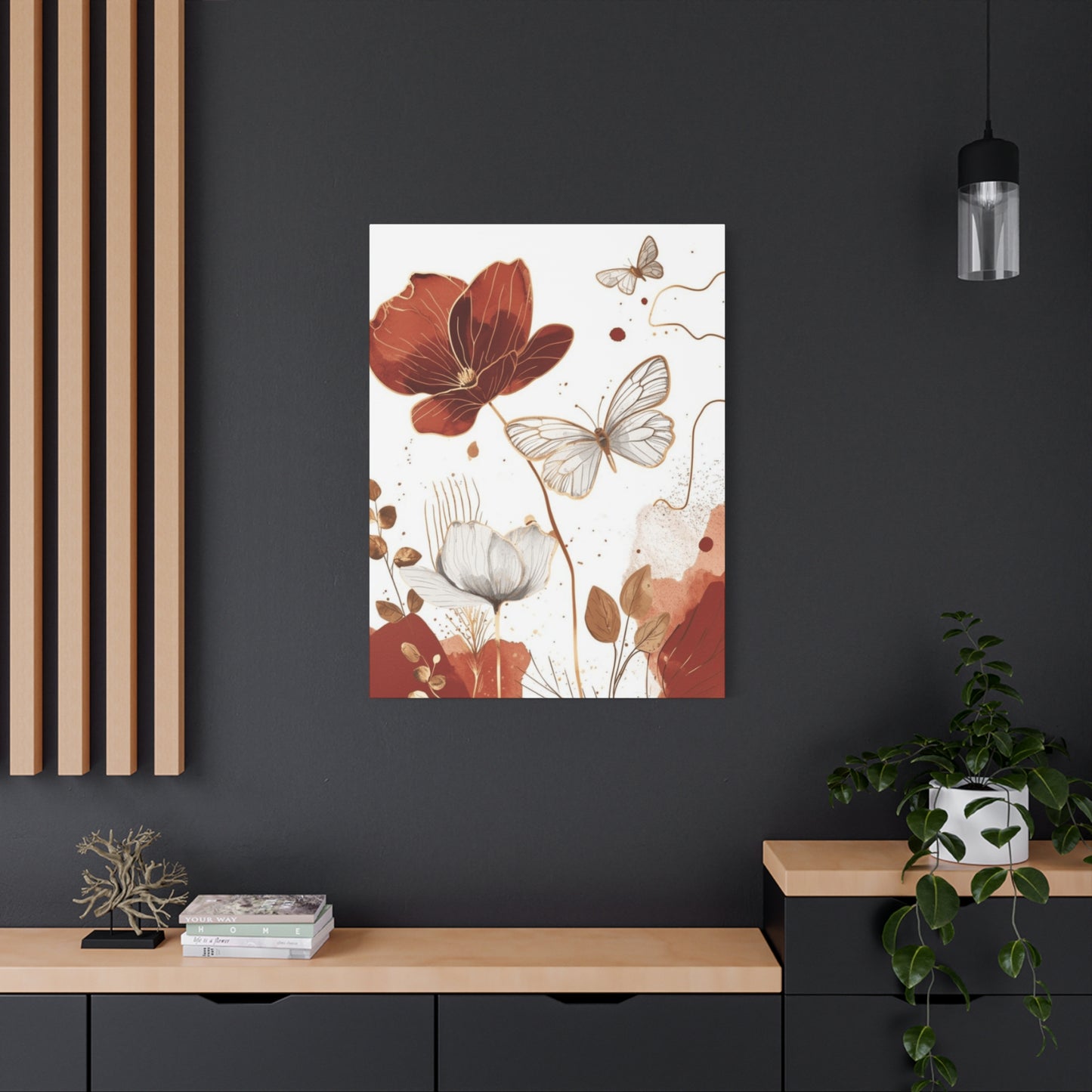 Flowe and Butterfly Painting Wall Art & Canvas Prints