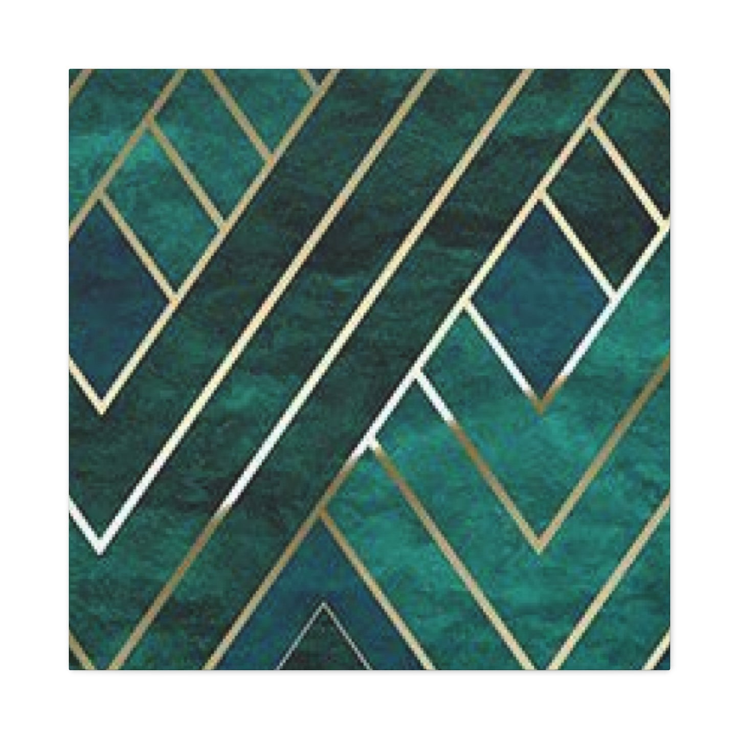 Golden Strips Olive Green Diagonal Patterns Wall Art & Canvas Prints