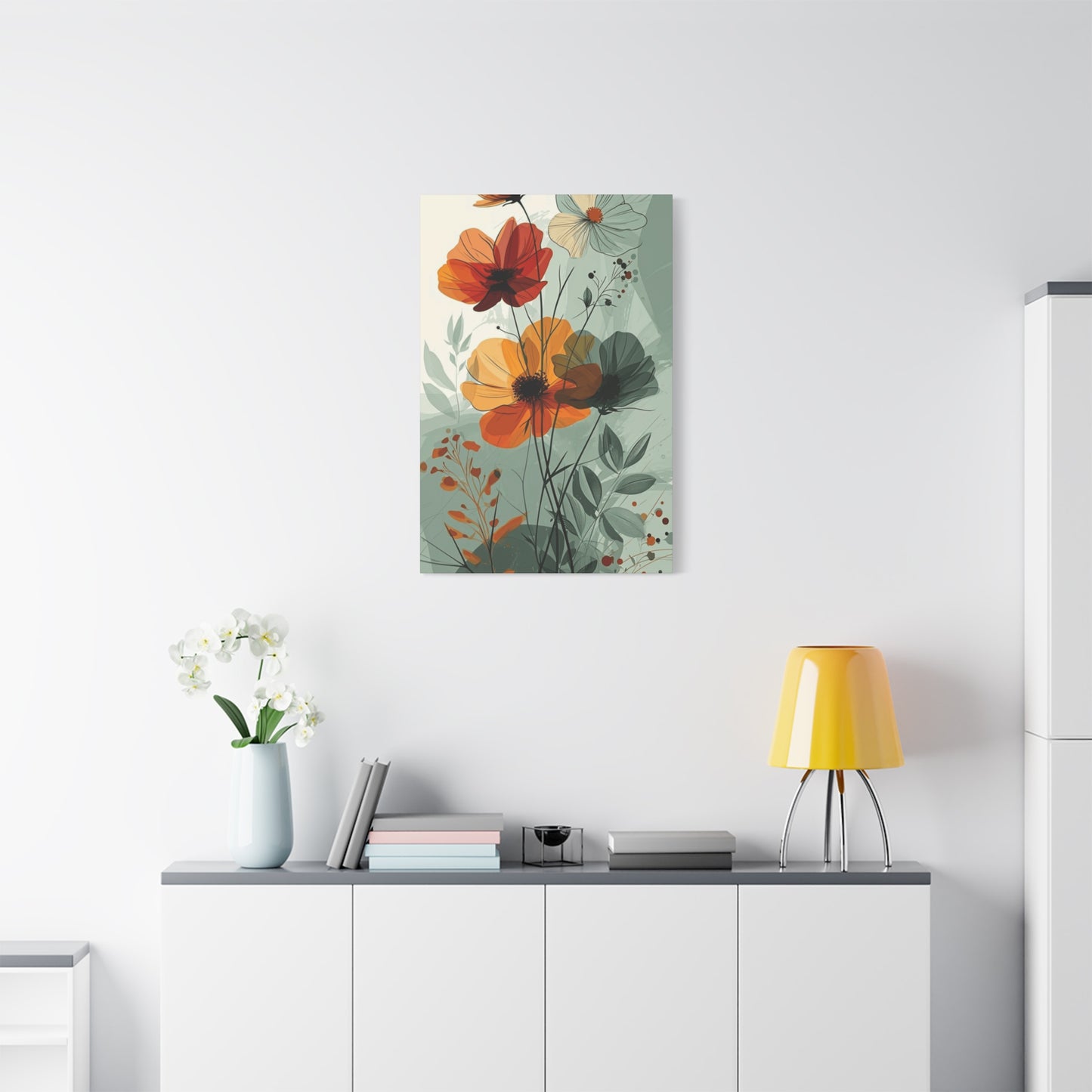 Green Floral Painting Wall Art & Canvas Prints