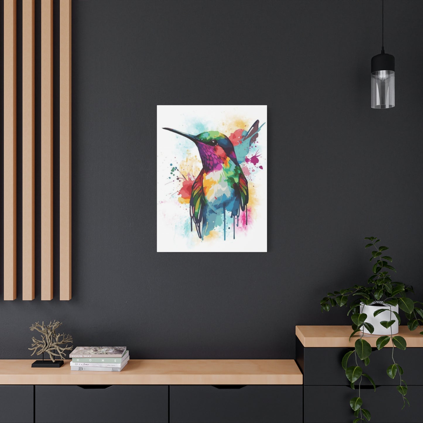 Colorful Humming Bird Painting Wall Art & Canvas Prints