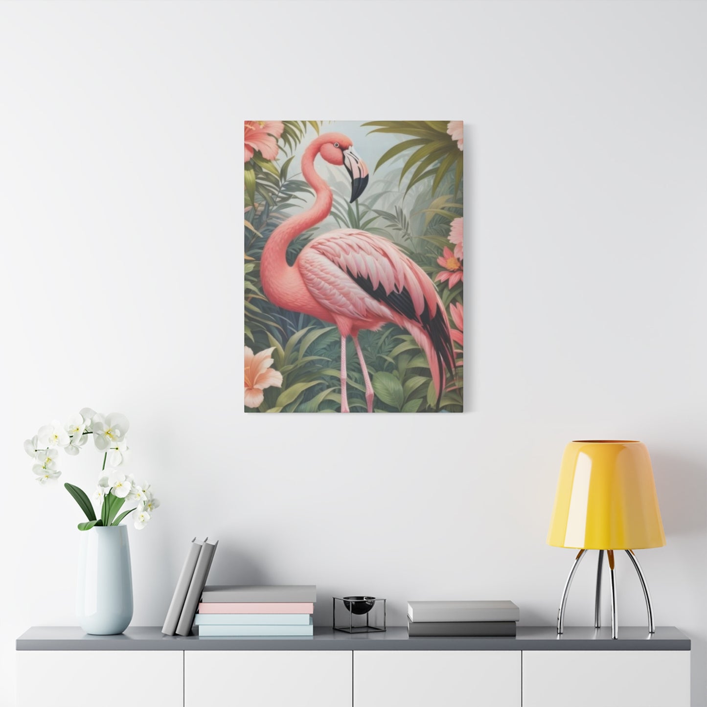 Flamingo In Forest Wall Art & Canvas Prints