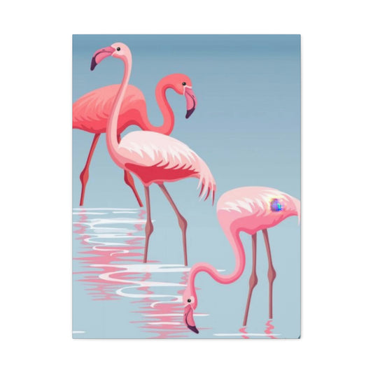 Flamingo Flock In Water 2 Wall Art & Canvas Prints