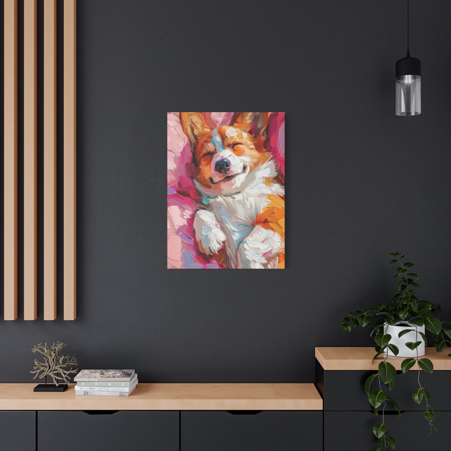 Sleeping Happy Dog Wall Art & Canvas Prints