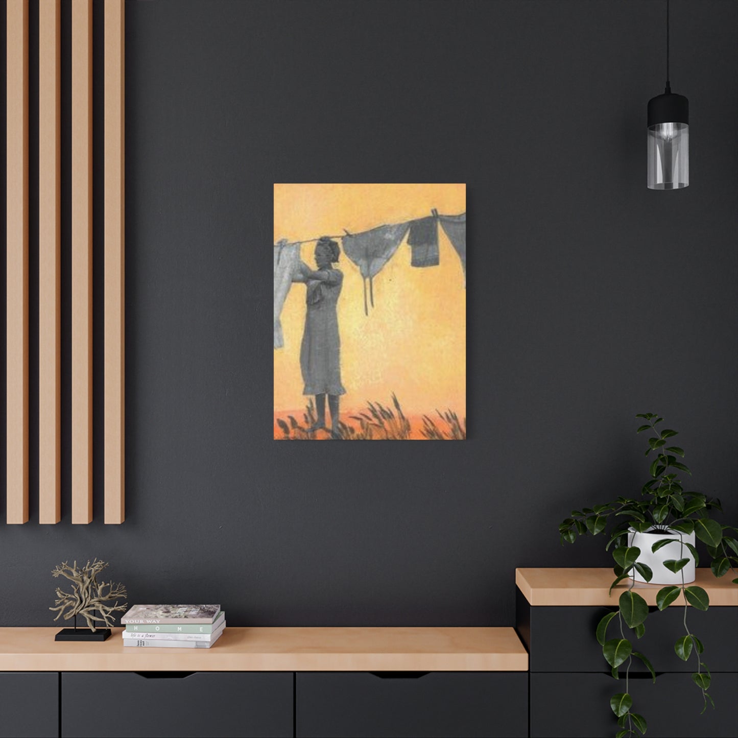 Women Drying Clothes Laundry Wall Art & Canvas Prints