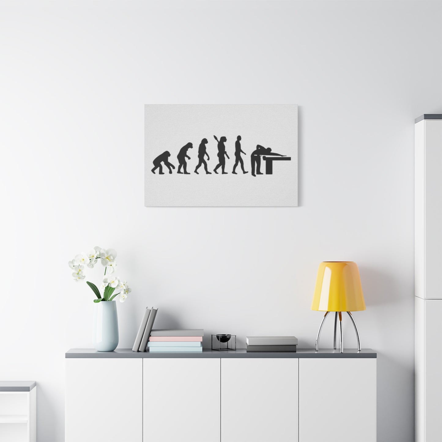 Evolution to Playing Pool Wall Art & Canvas Prints