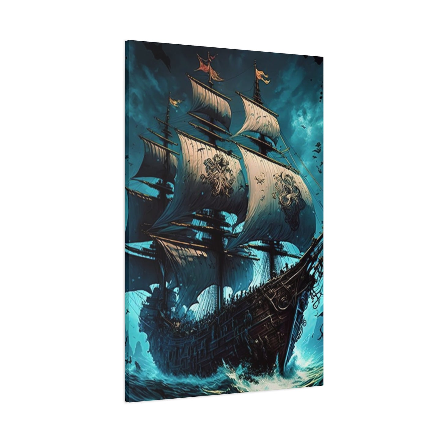 Large Ship Sailing In Night Wall Art & Canvas Prints