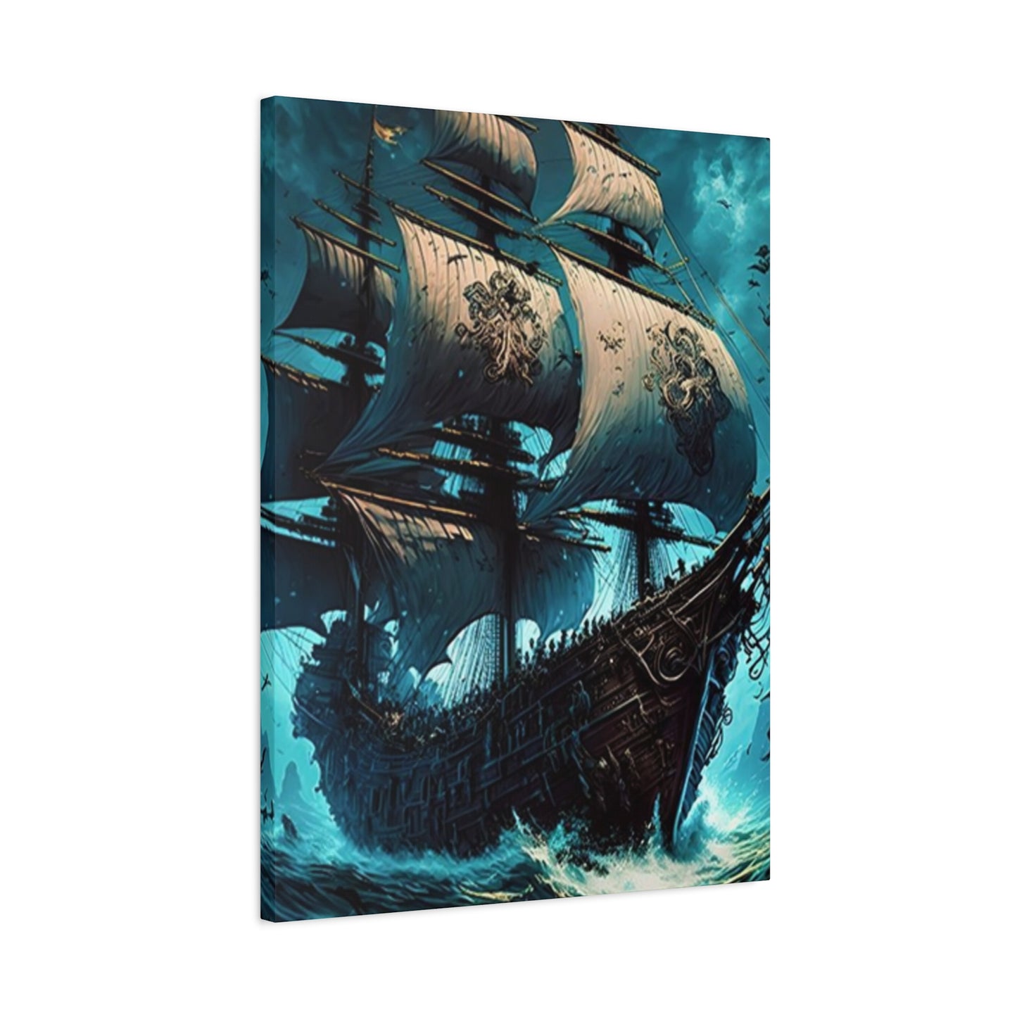 Large Ship Sailing In Night Wall Art & Canvas Prints