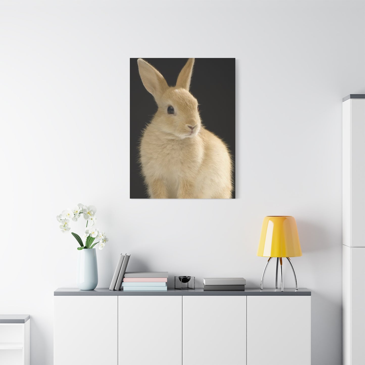 Small White Rabbit Wall Art & Canvas Prints