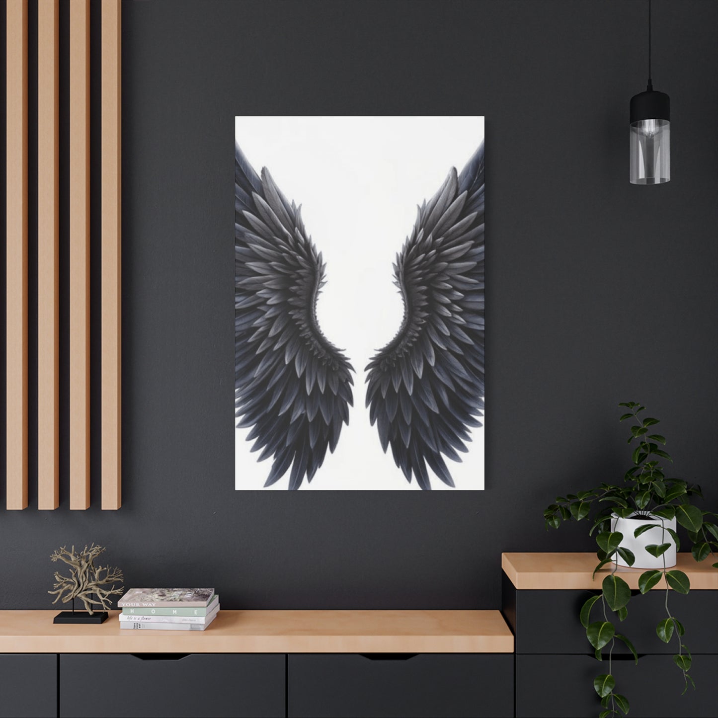 Black Shades Angel Wings Wall Art & Canvas Prints