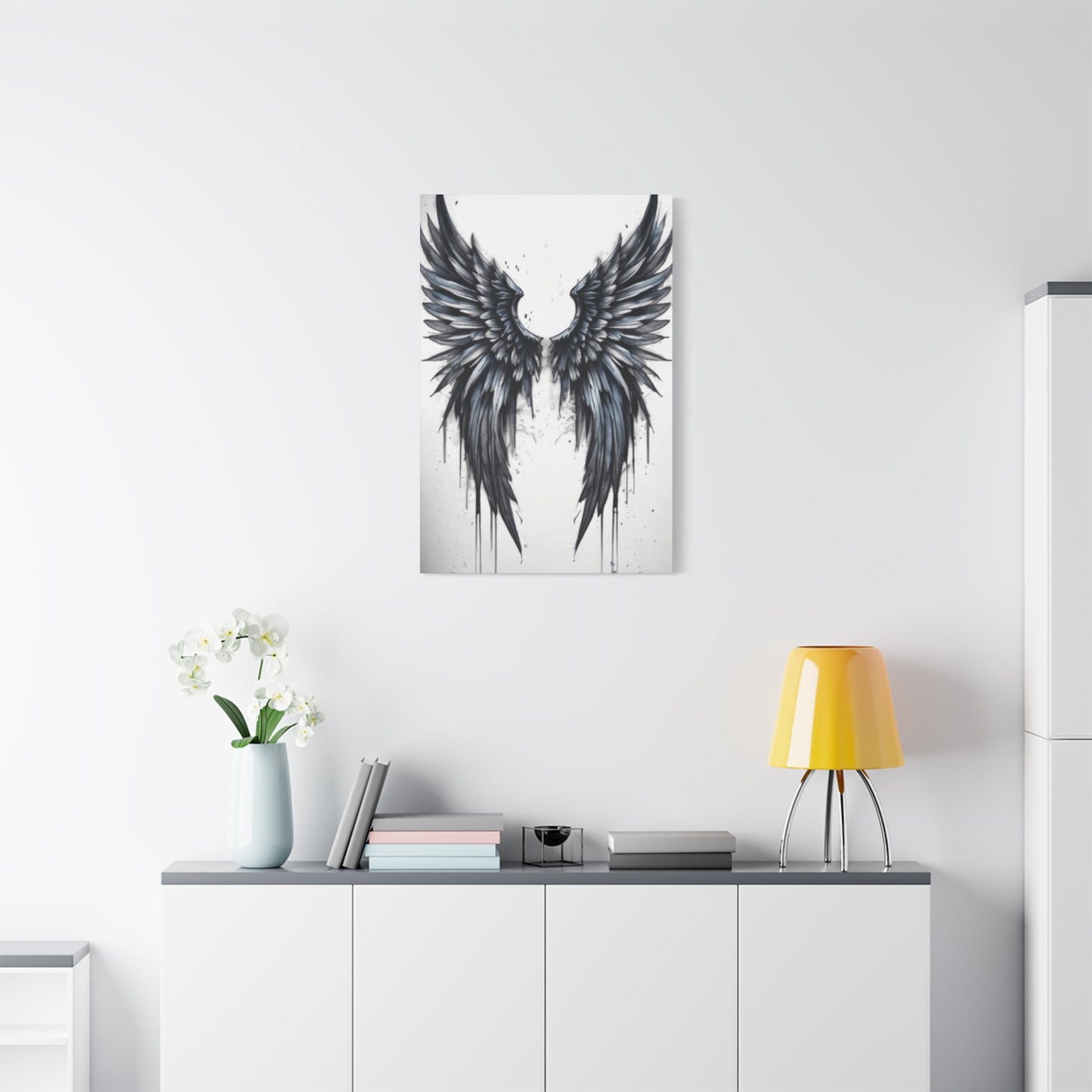 Dark Blue Angel Wings Wall Art & Canvas Prints