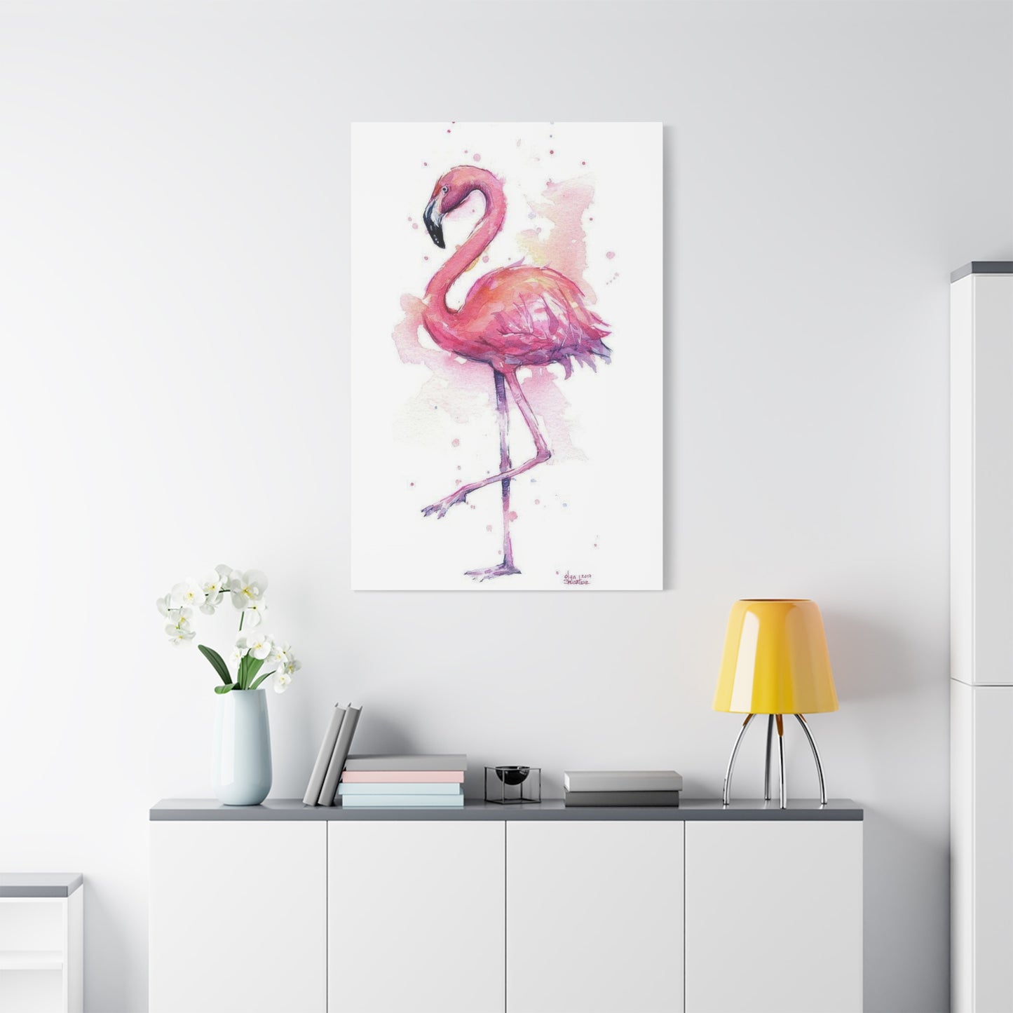 Flamingo Pink Watercolor Wall Art & Canvas Prints