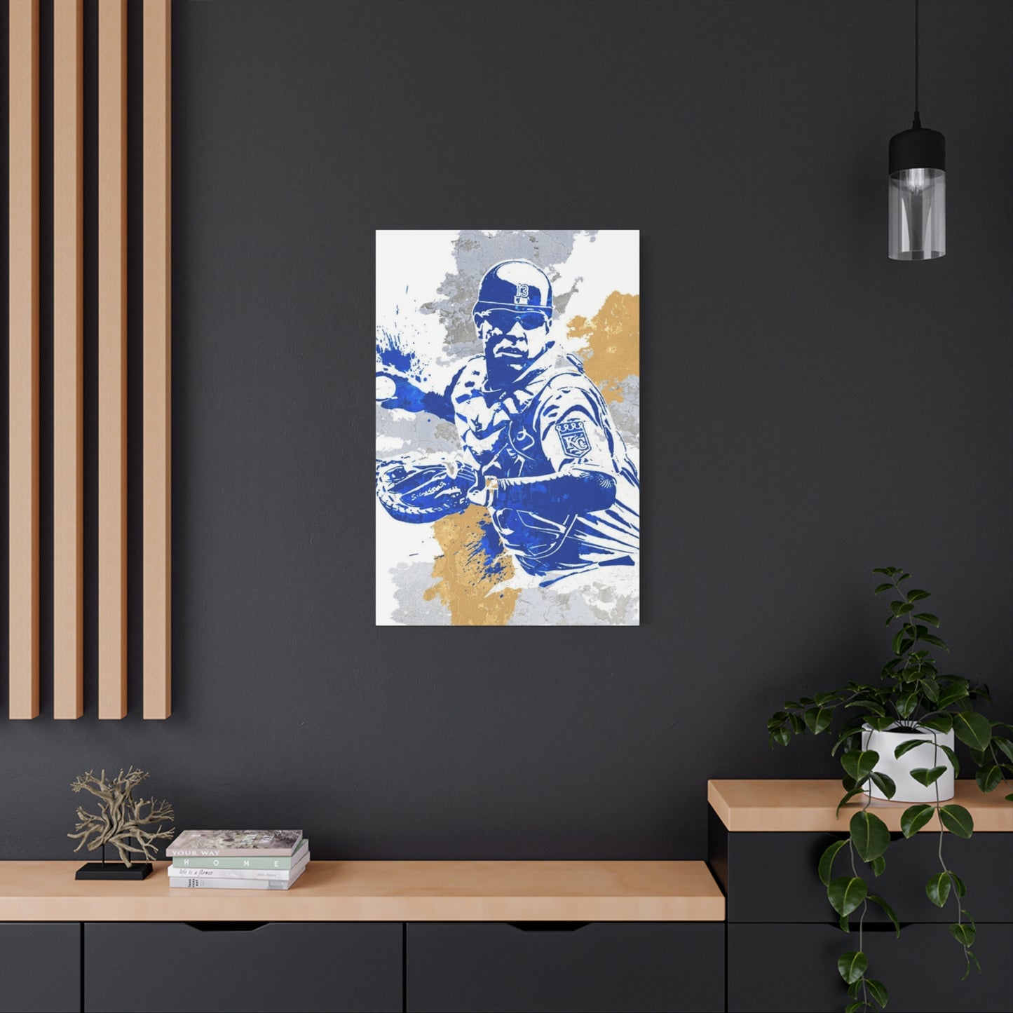 Baseball Fielder Splash Painting Wall Art & Canvas Prints