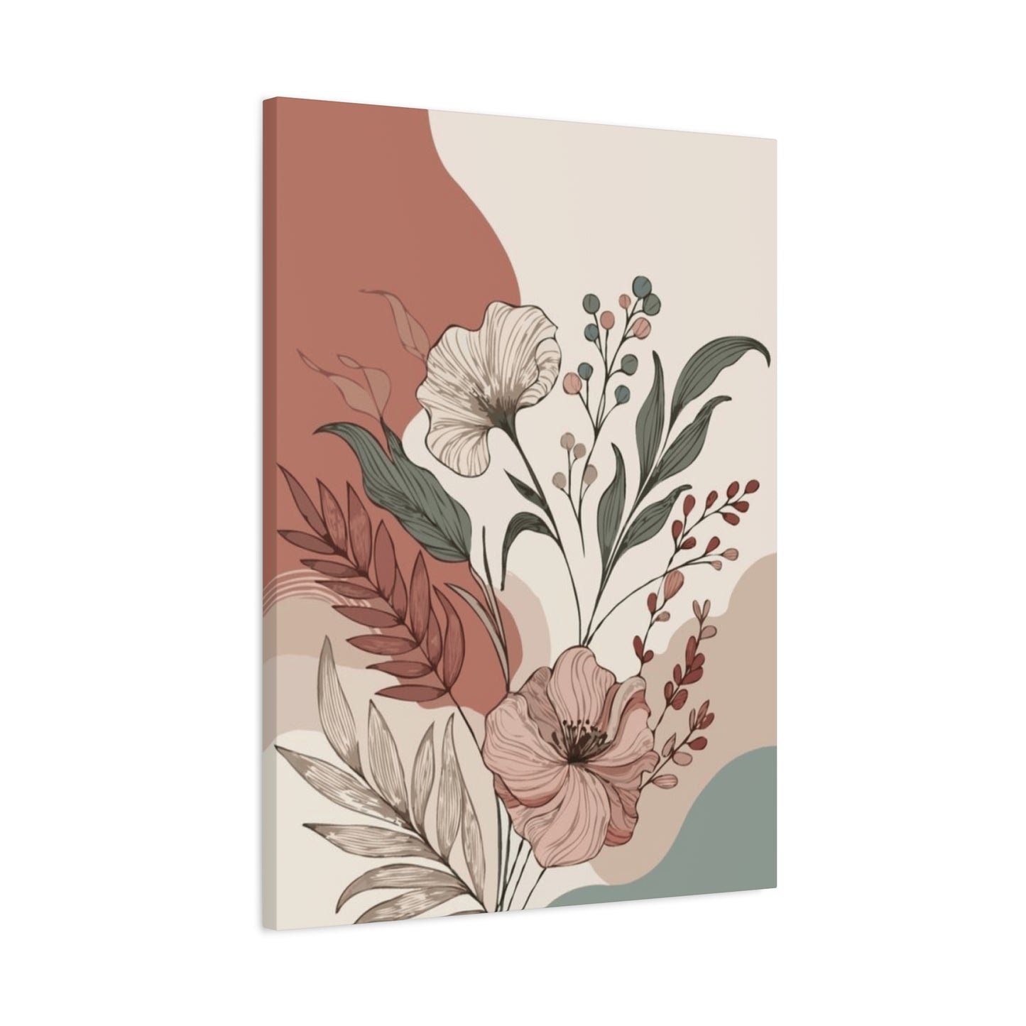 Aesthetic Flowers and Leaves Painting Wall Art & Canvas Prints
