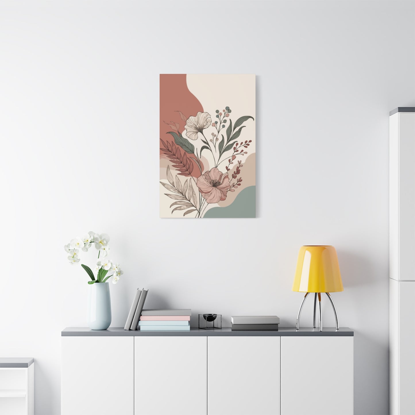 Aesthetic Flowers and Leaves Painting Wall Art & Canvas Prints