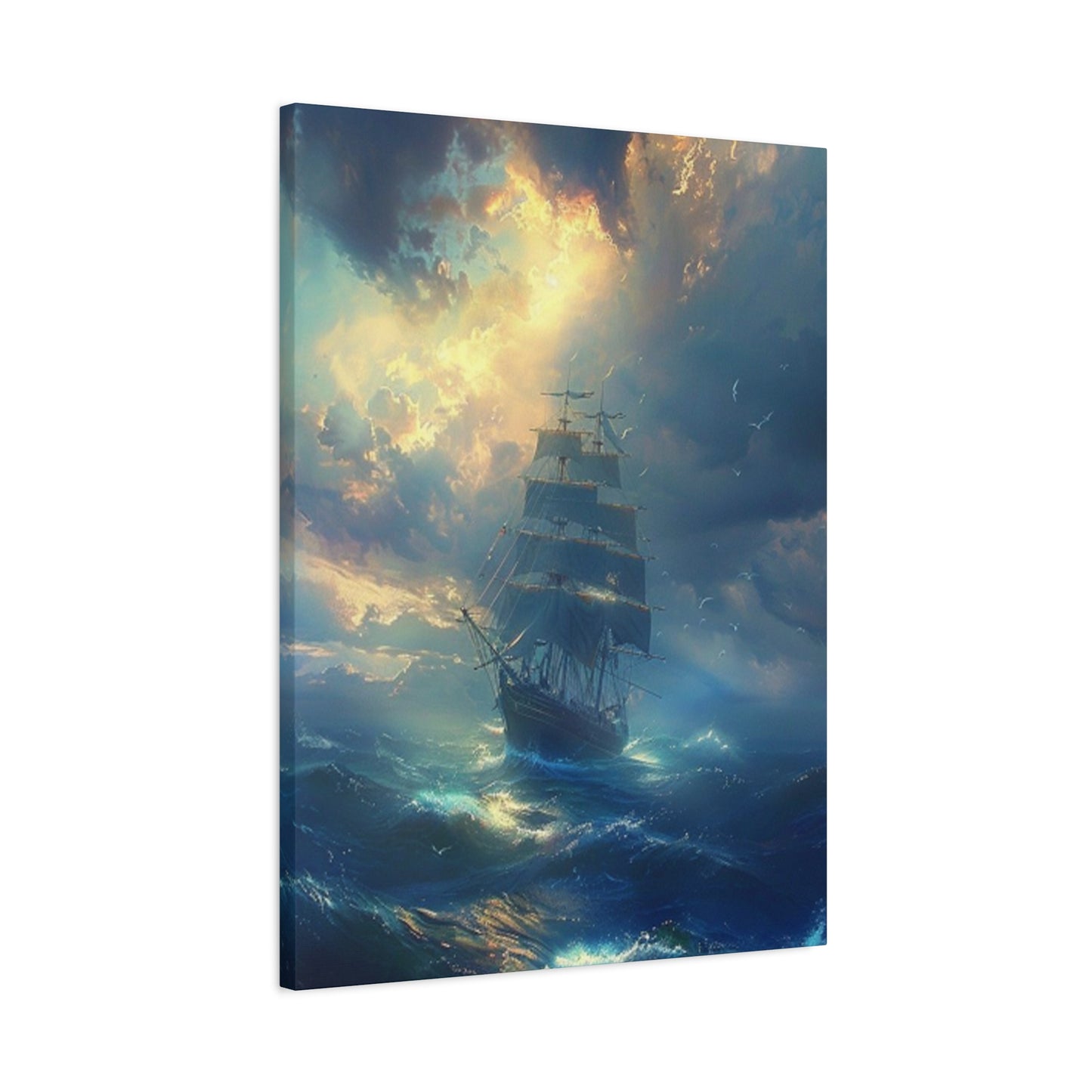Ship Sailing On Large Waves Wall Art & Canvas Prints