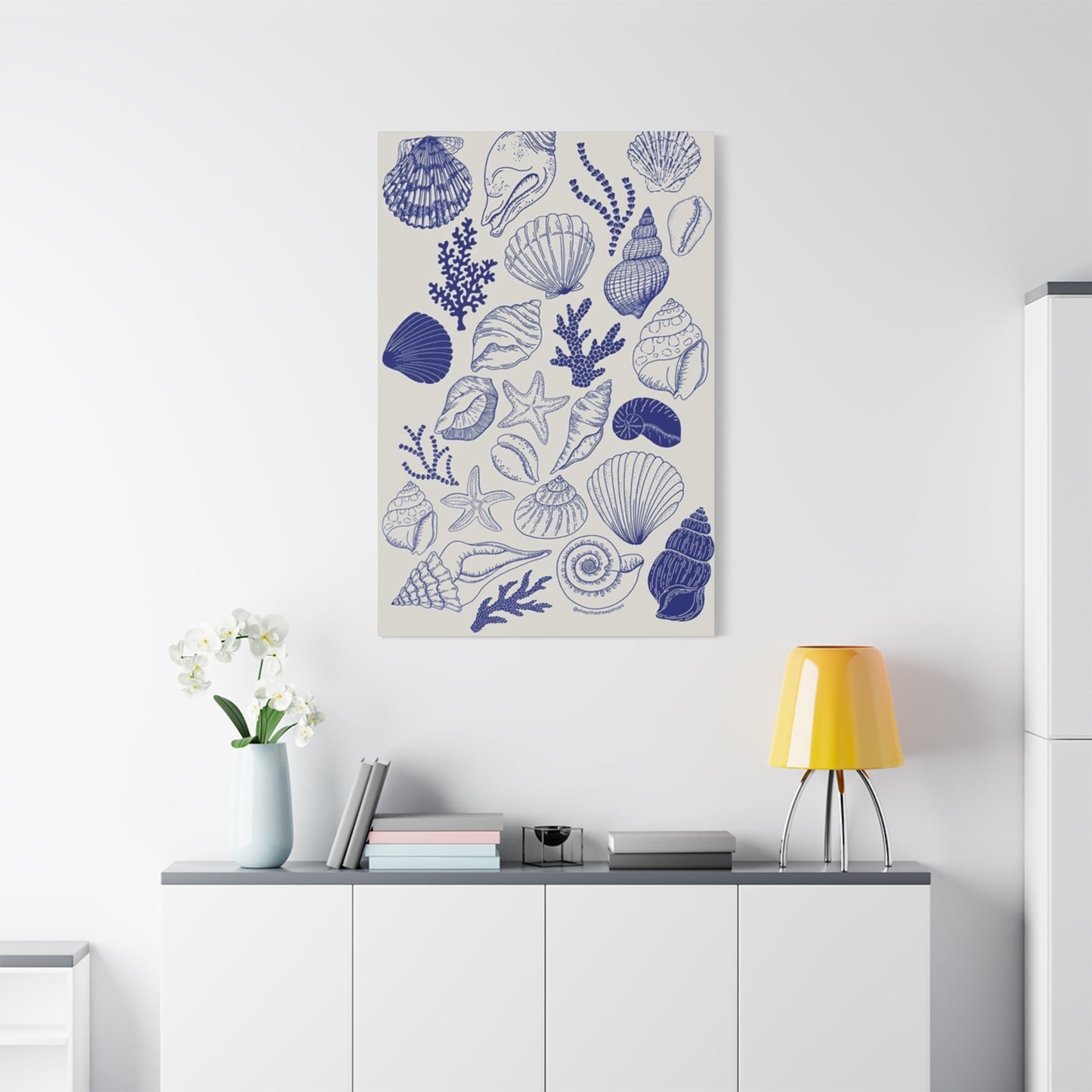 Purple Sea Shell Shape Poster Wall Art & Canvas Prints