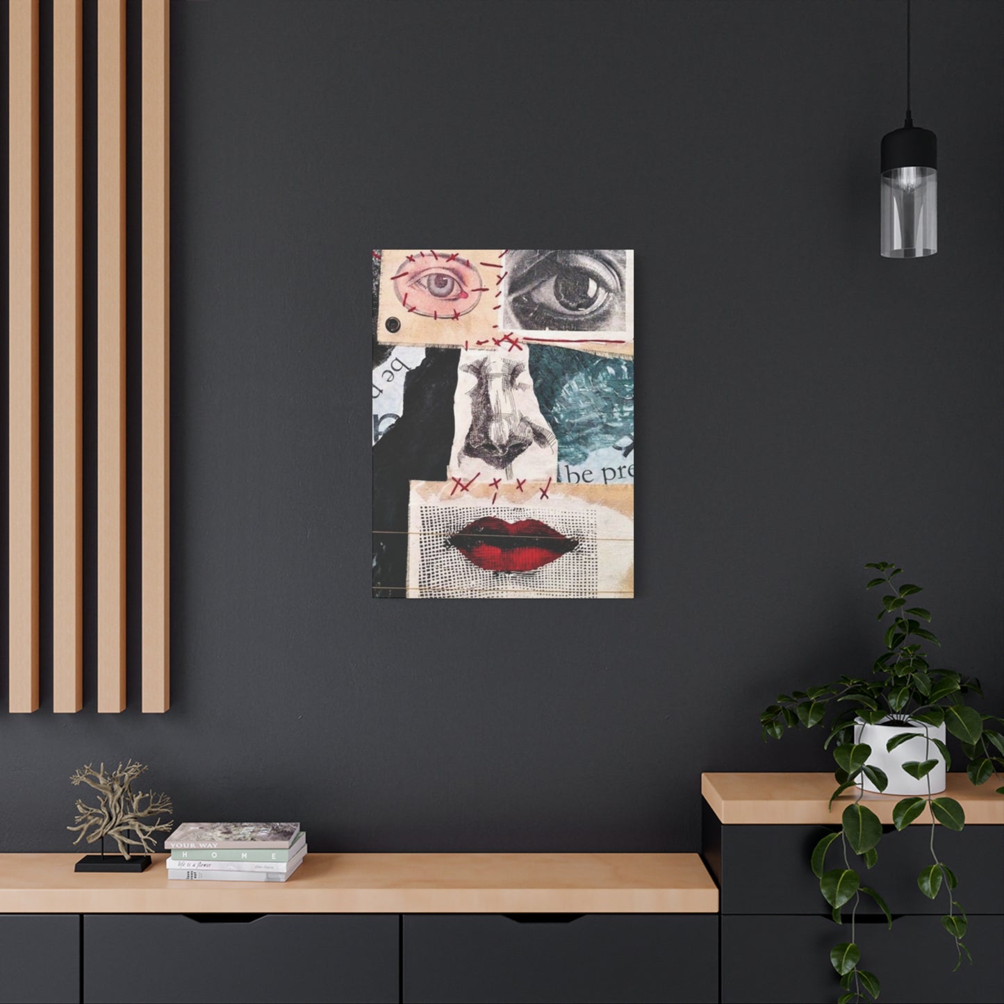 Face Abstract Painting Mixed Media Wall Art & Canvas Prints