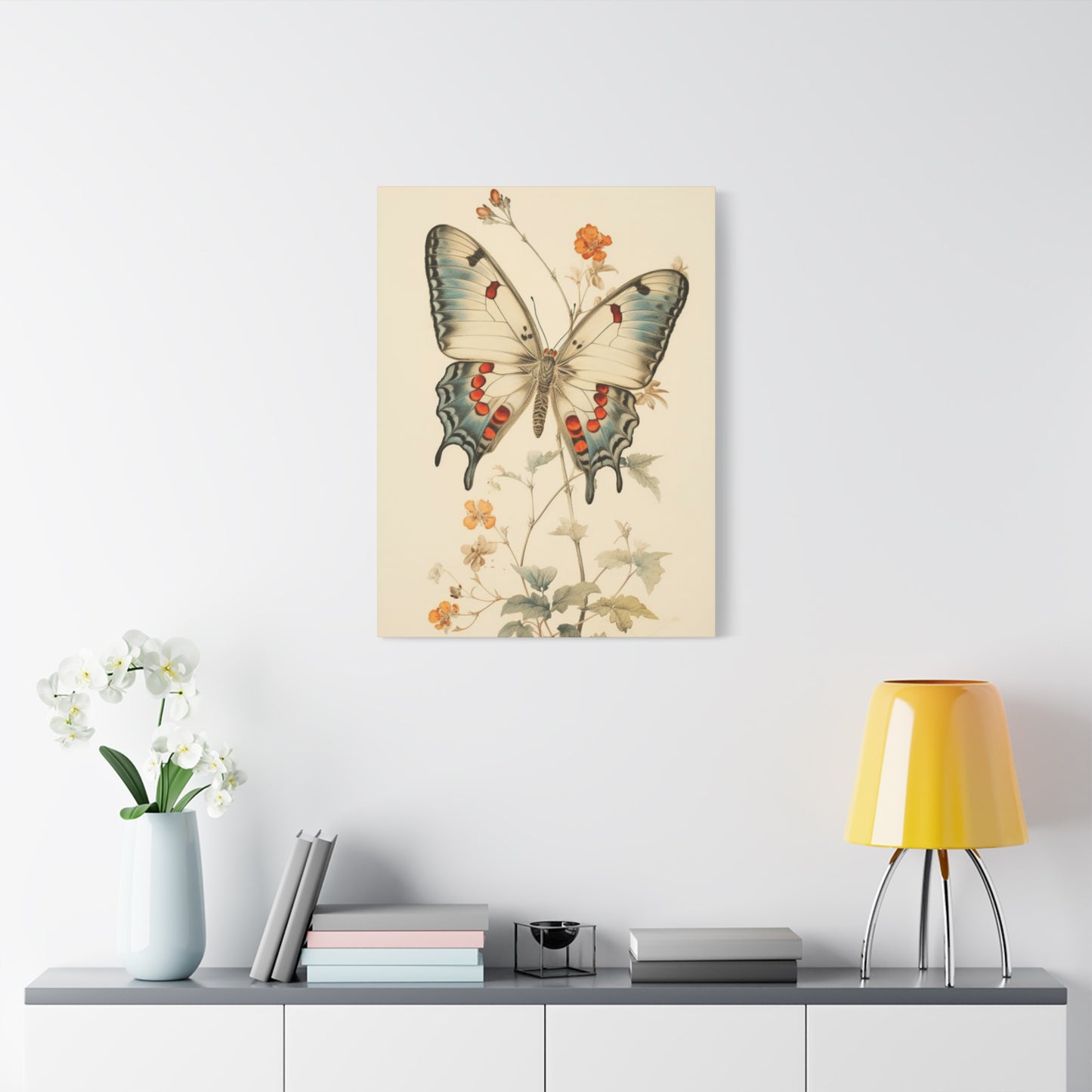 Big Butterfly on Flower Painting Wall Art & Canvas Prints