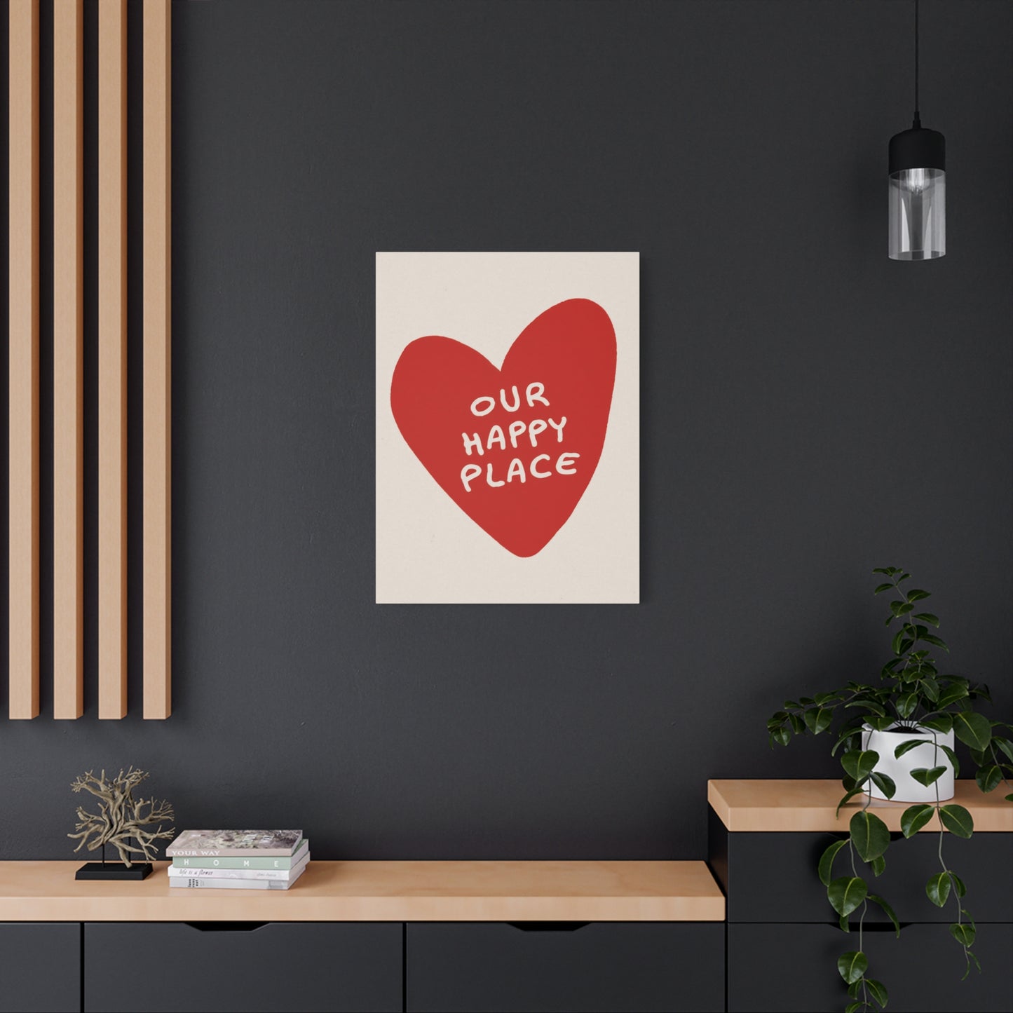 Our Happy Place Red Heart Wall Art & Canvas Prints