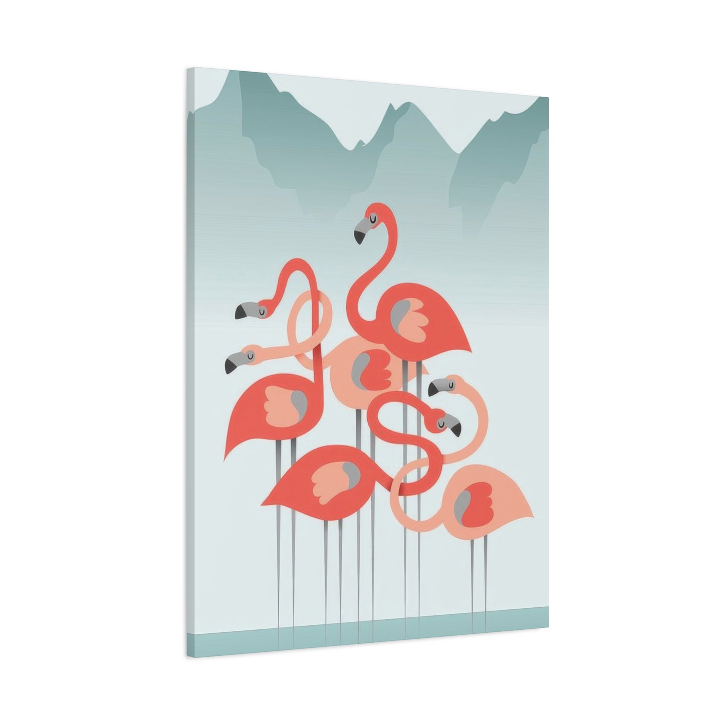 Flamingo Flock Aqua Wall Art & Canvas Prints