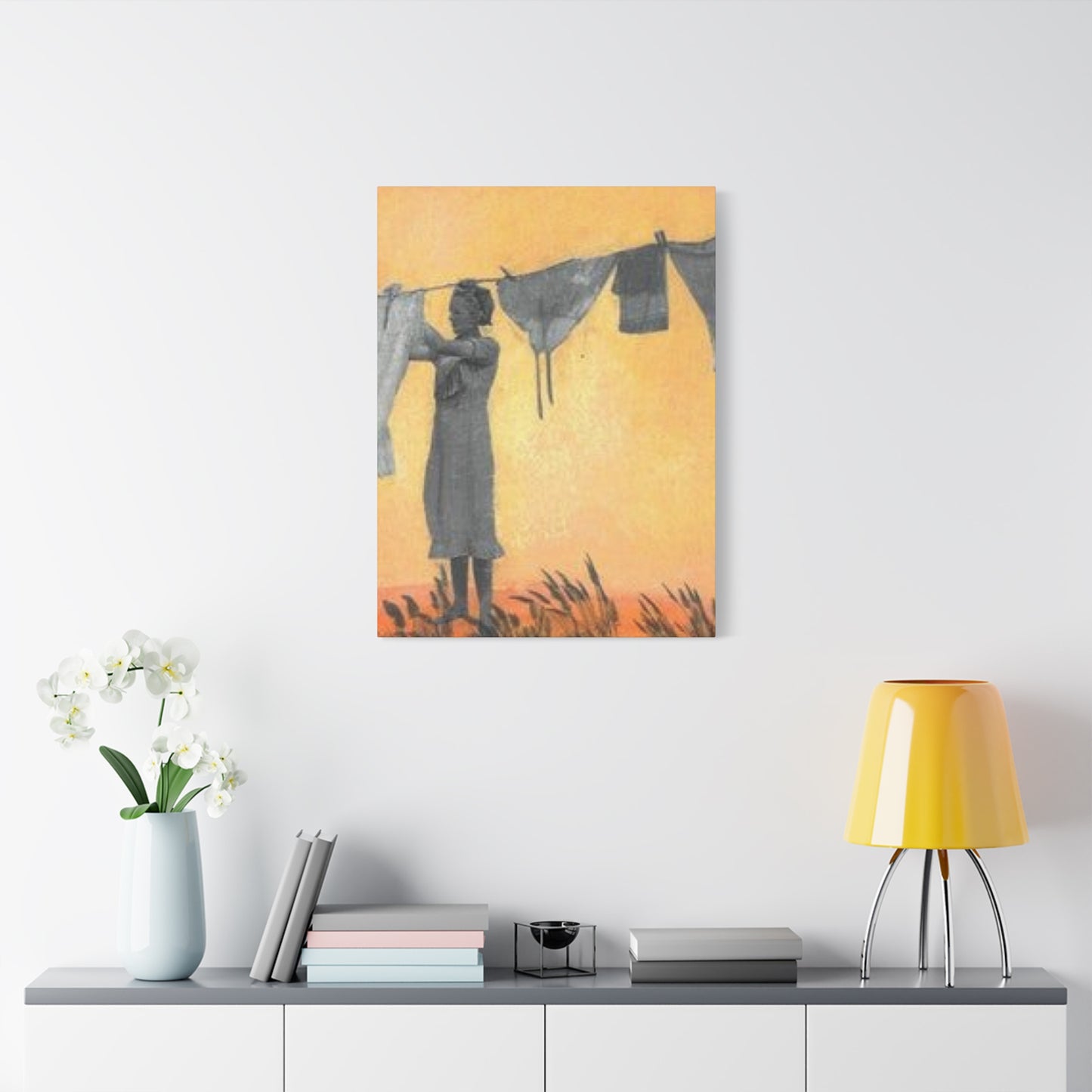 Women Drying Clothes Laundry Wall Art & Canvas Prints