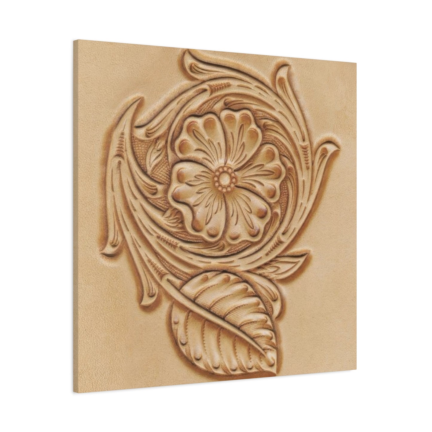 Flower On Leather Wall Art & Canvas Prints