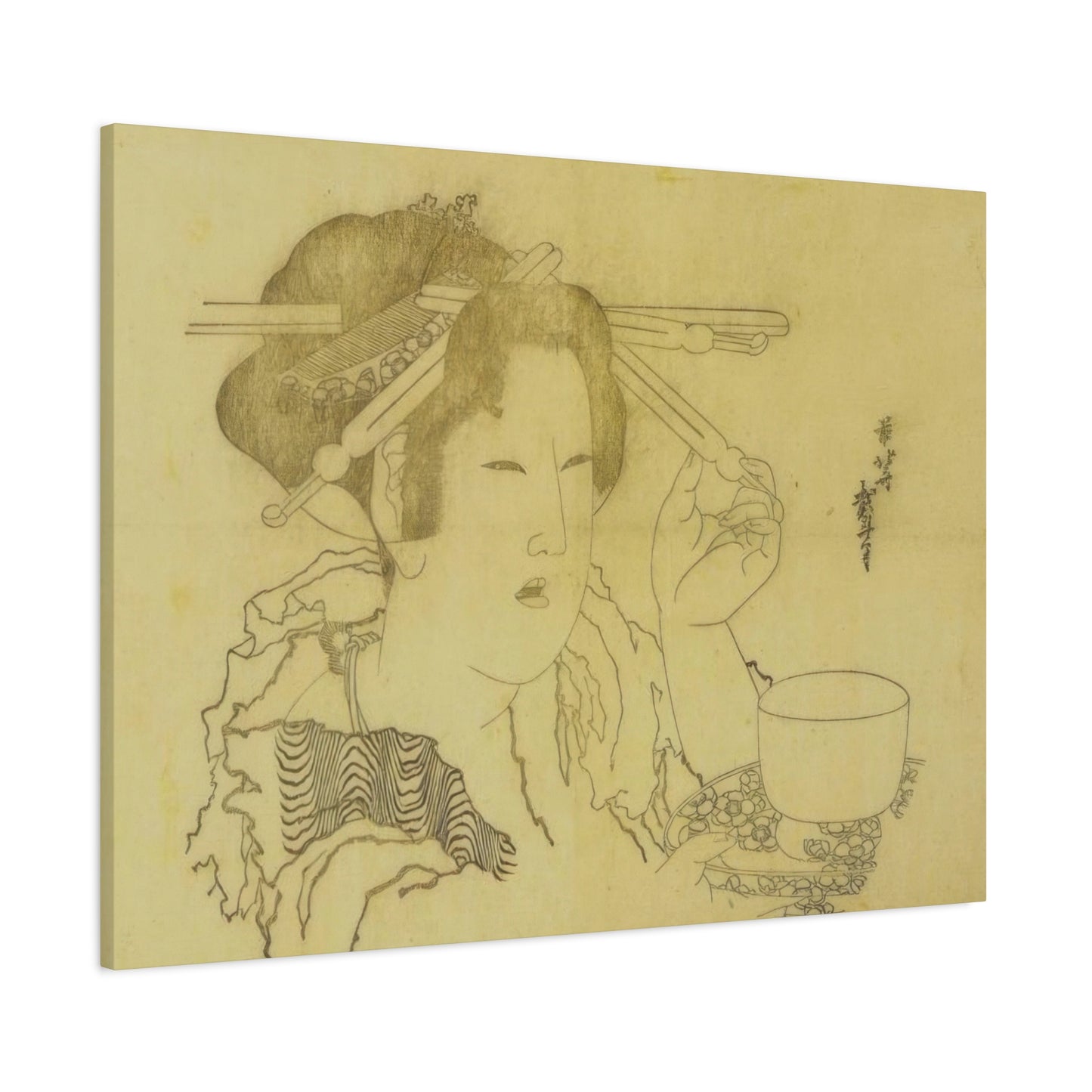 Katsushika Hokusai Woman With A Teacup Wall Art & Canvas Prints
