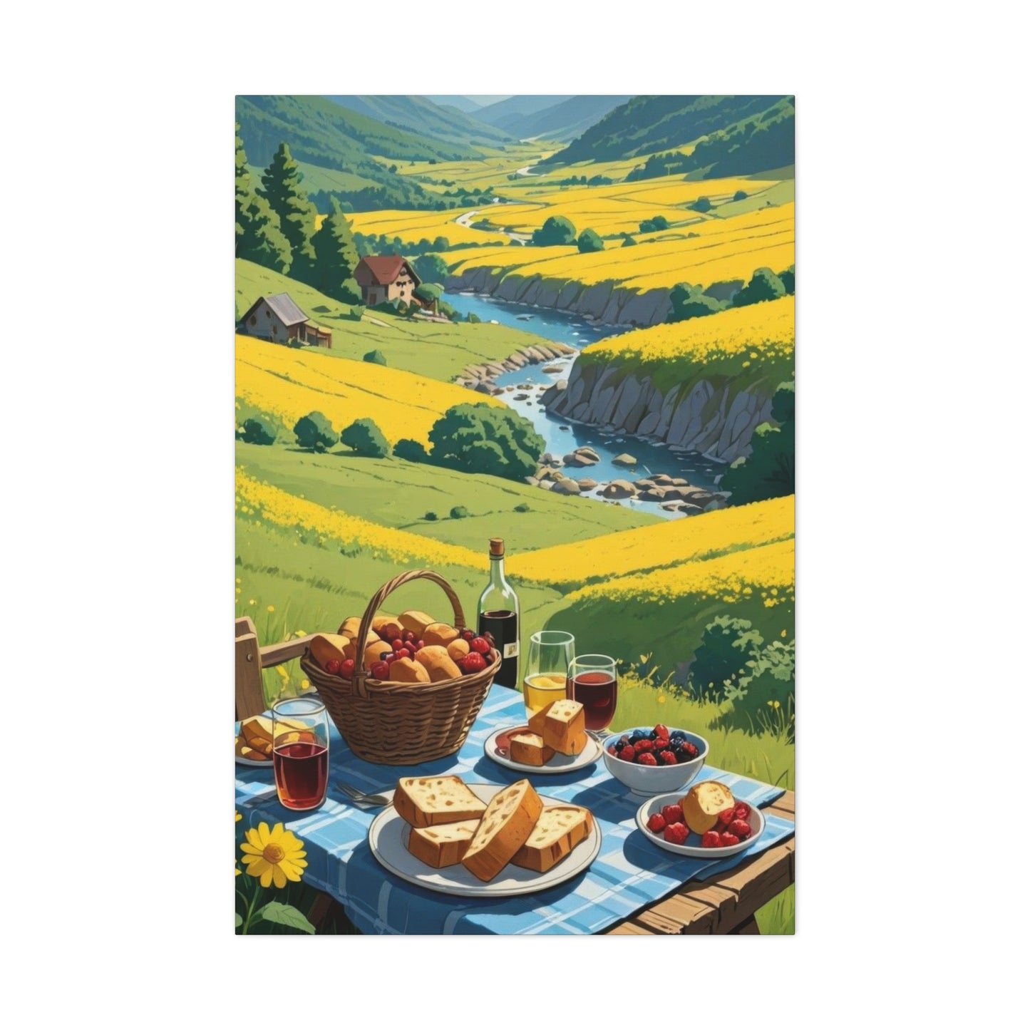 Lunch Sunny Countryside Wall Art & Canvas Prints