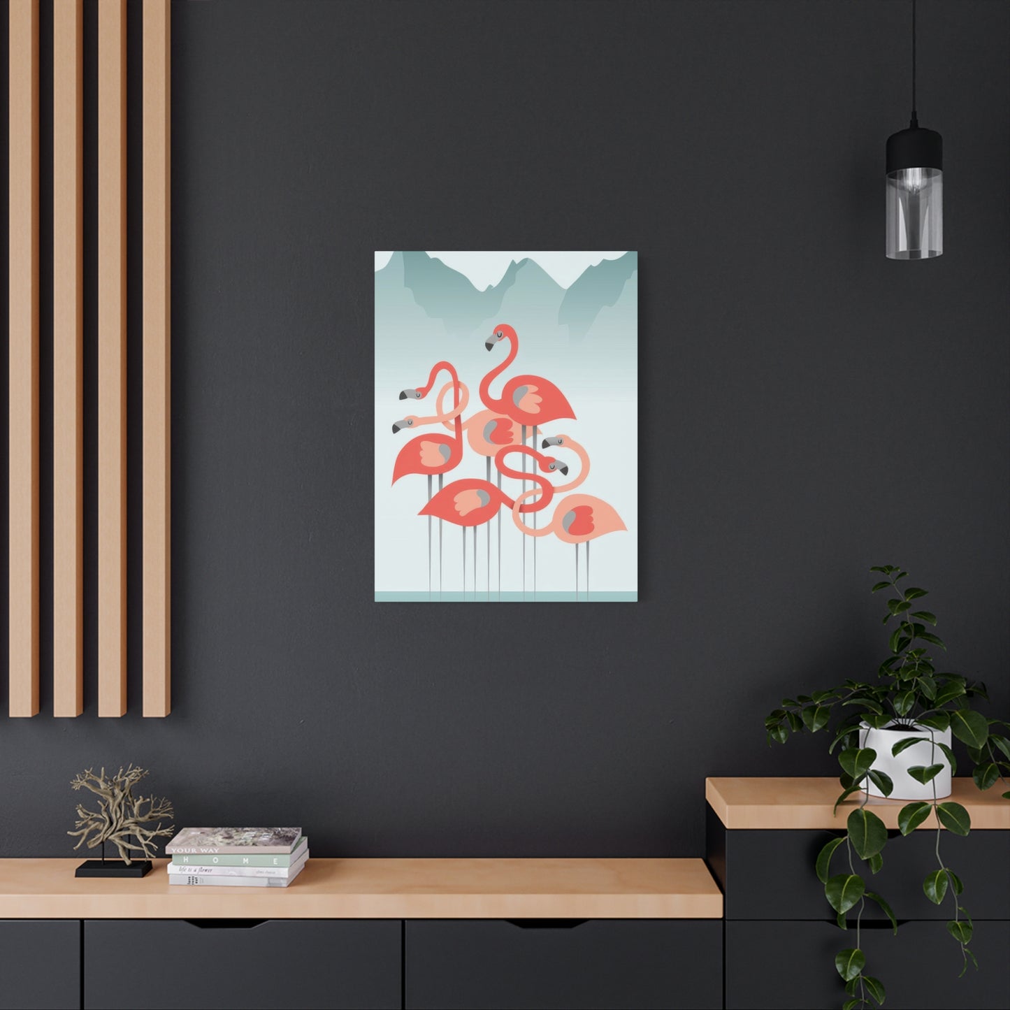 Flamingo Flock Aqua Wall Art & Canvas Prints