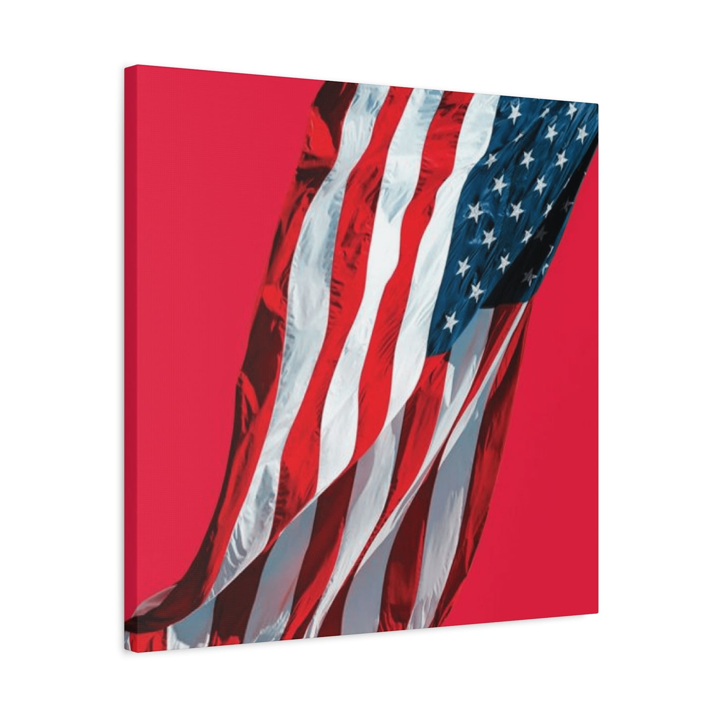 American Flag in Red Background Wall Art & Canvas Prints