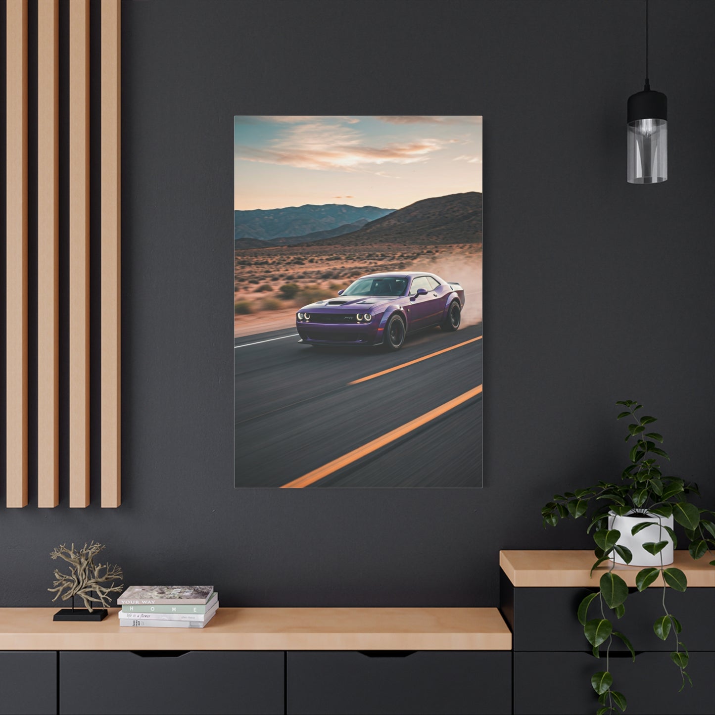 Dodge Challenger Canyon Road Power Run Wall Art & Canvas Prints