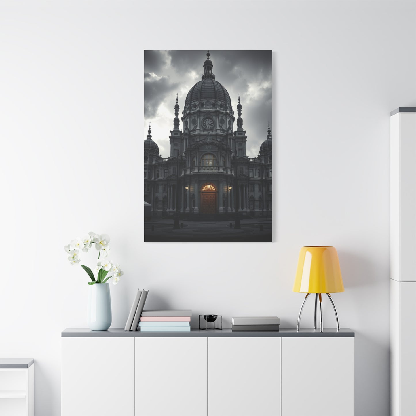 Vision Gray & White Art Art Wall Art & Canvas Print