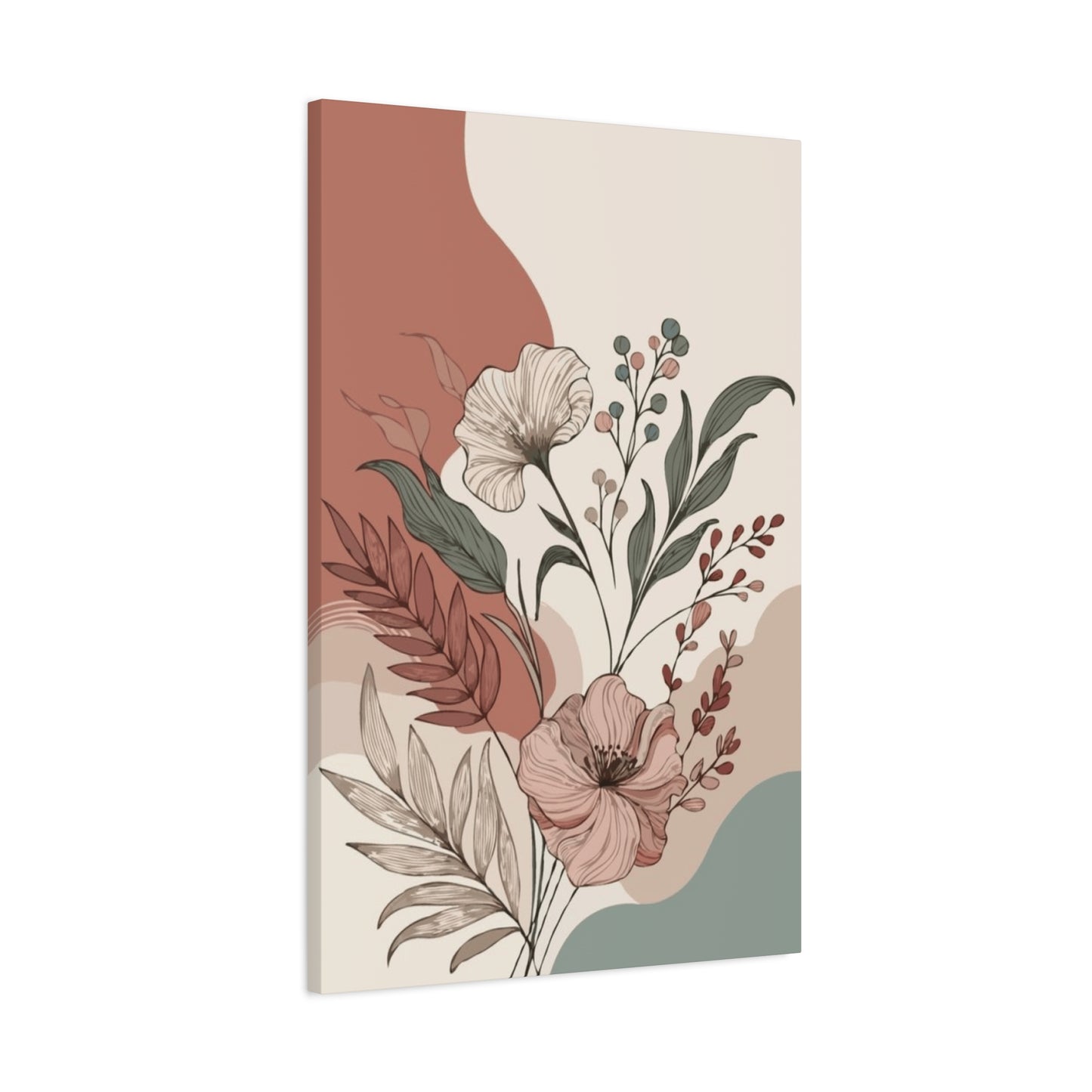 Aesthetic Flowers and Leaves Painting Wall Art & Canvas Prints