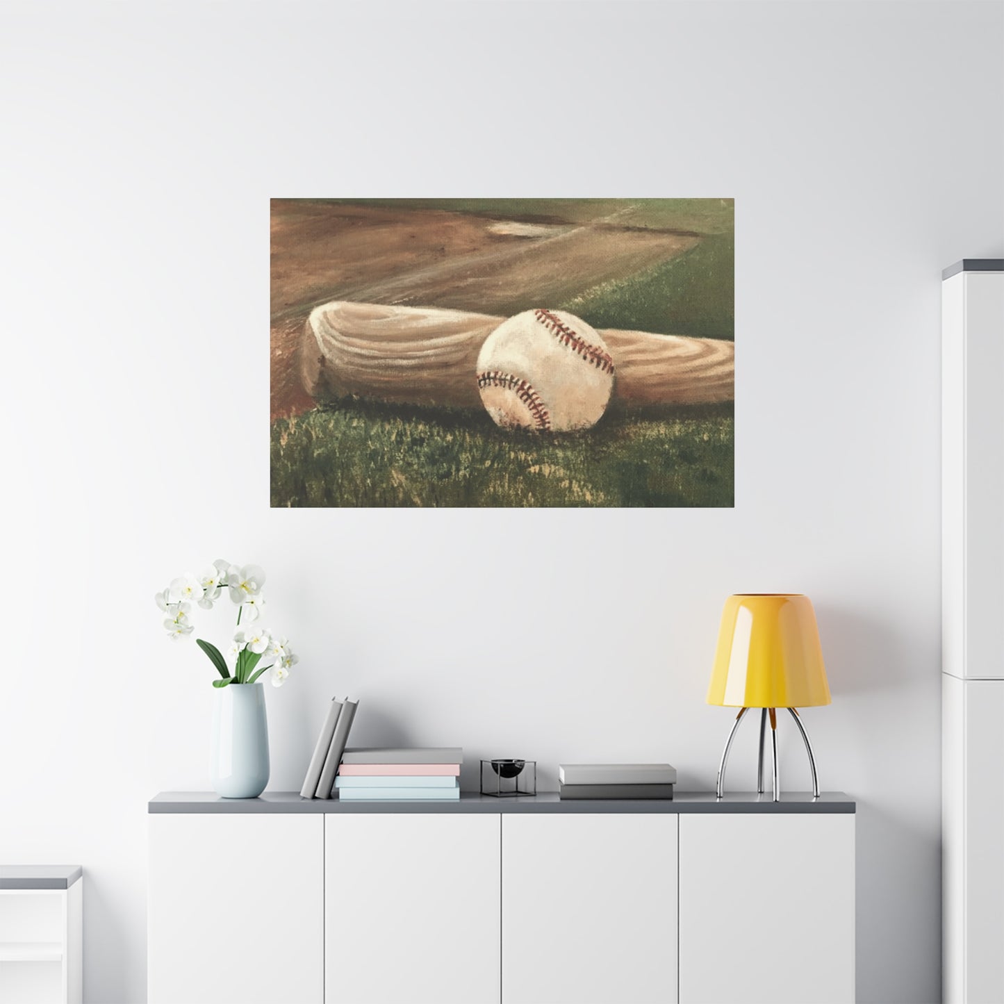 Baseball Bat and Ball Flag Wall Art & Canvas Prints