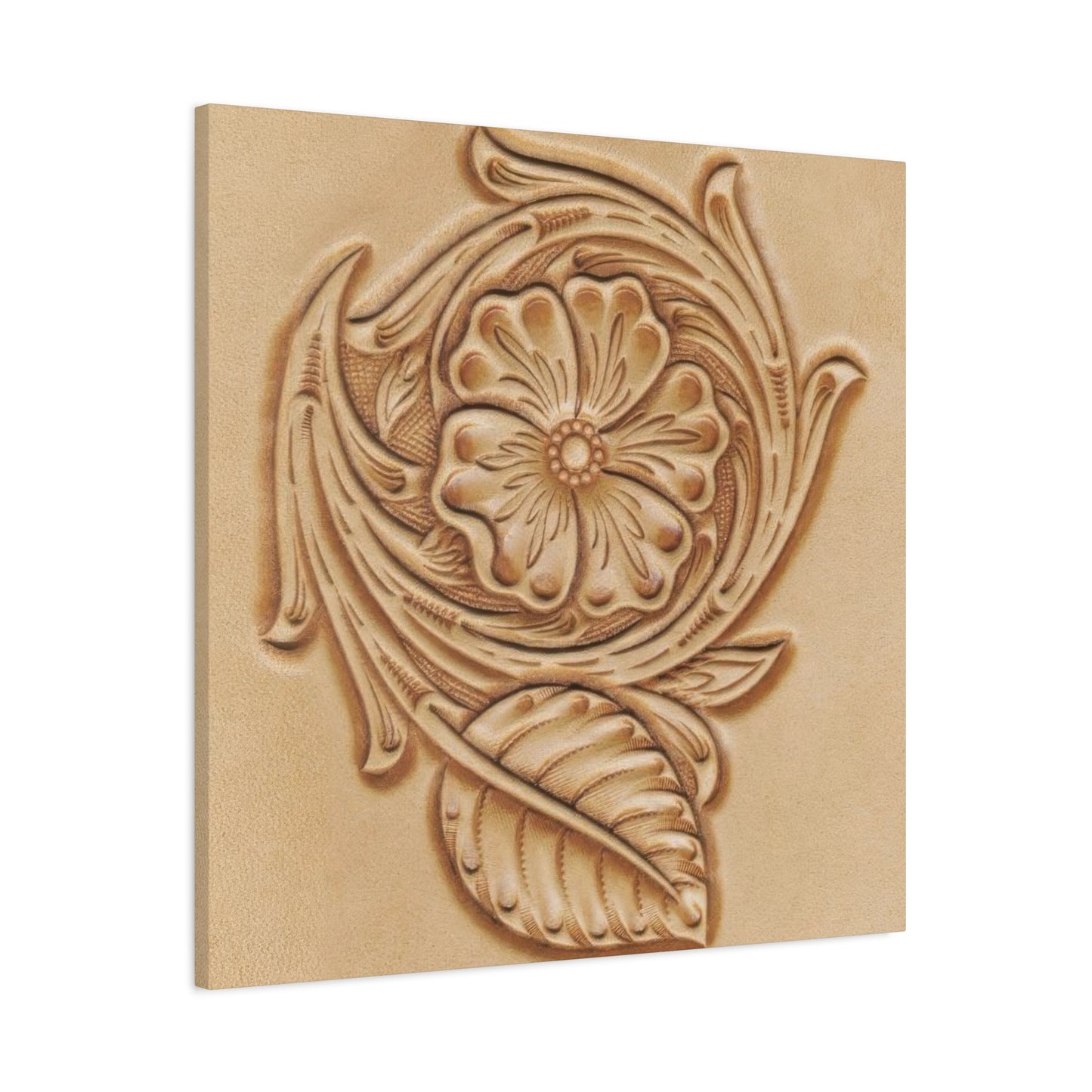Flower On Leather Wall Art & Canvas Prints