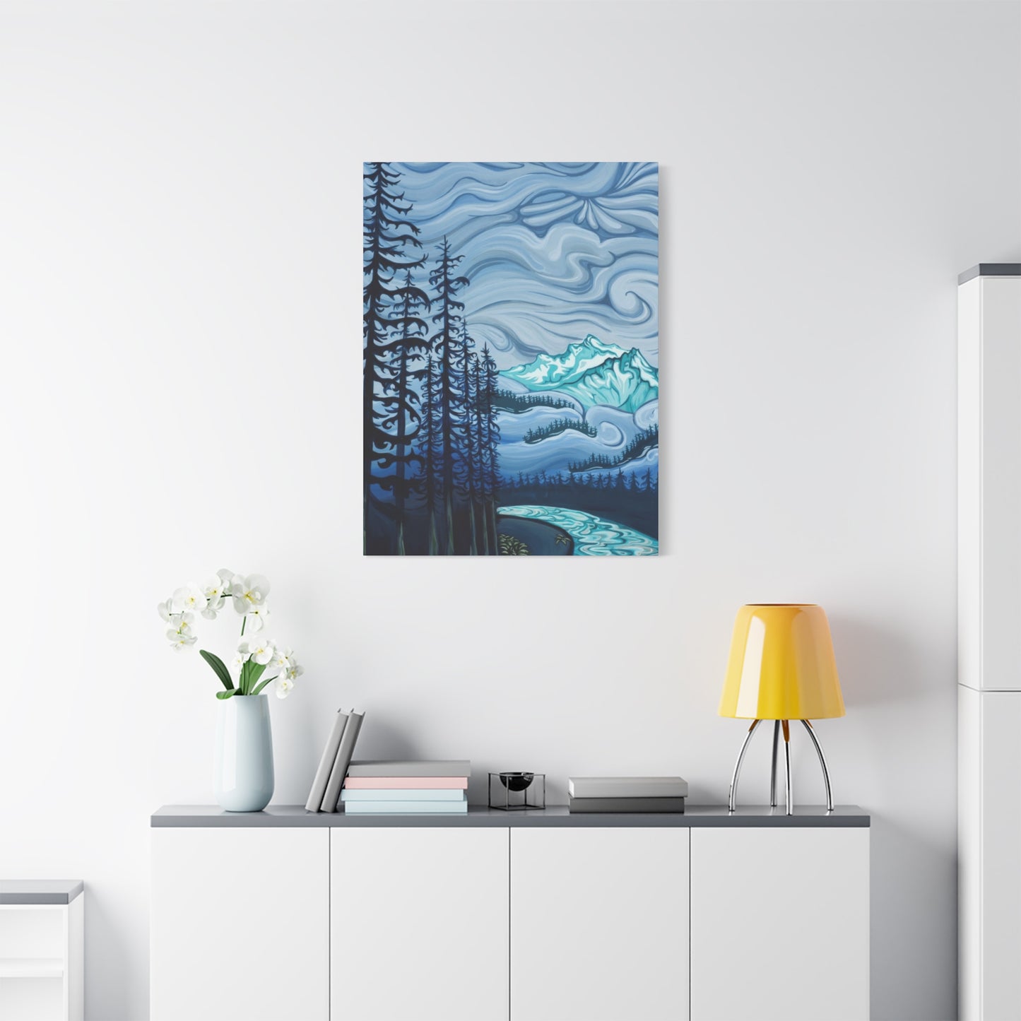 Forest Blue Swirly Sky Wall Art & Canvas Prints