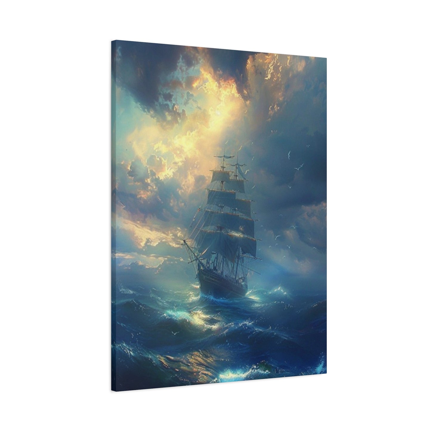 Ship Sailing On Large Waves Wall Art & Canvas Prints