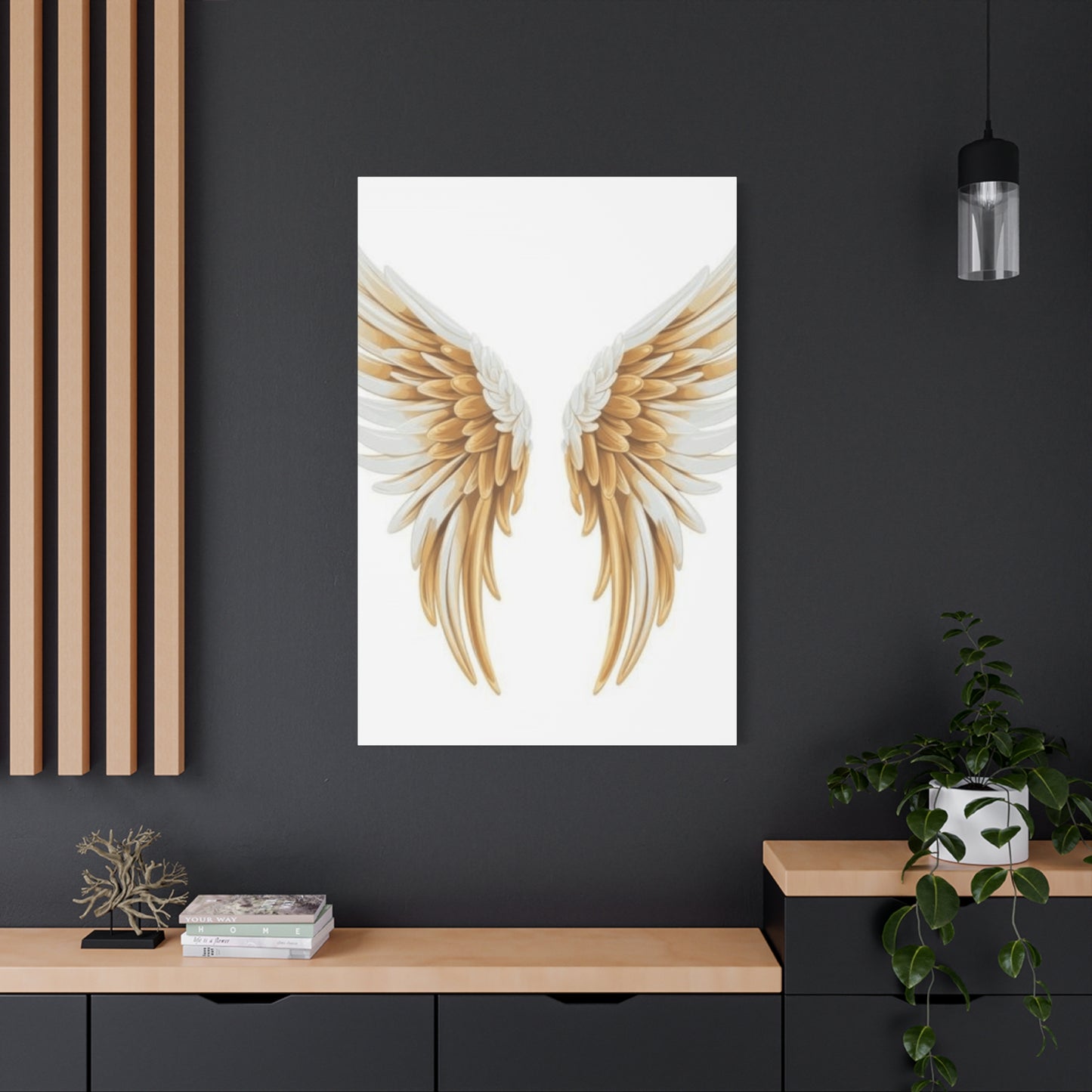 Golden and White Angel Wings Wall Art & Canvas Prints