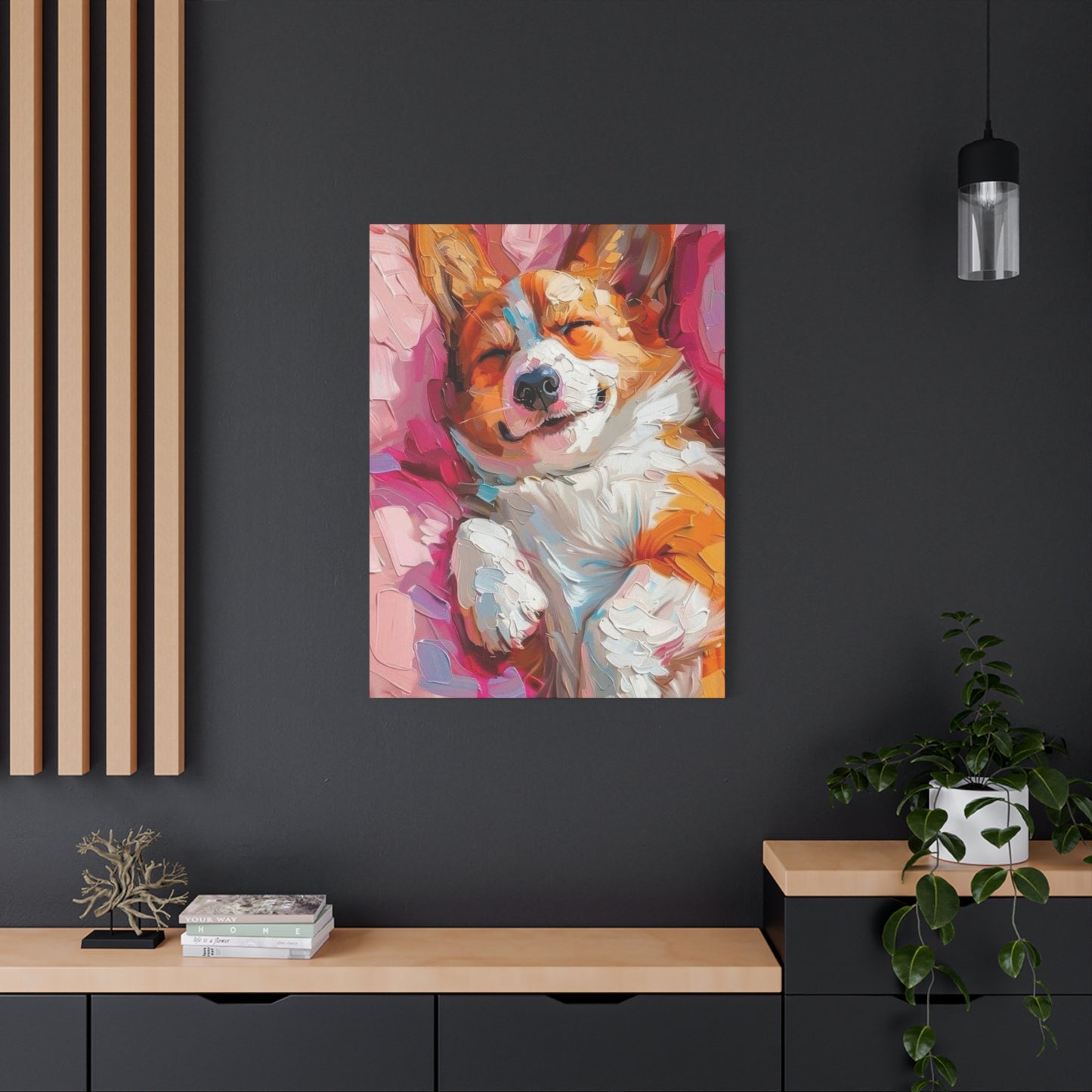Sleeping Happy Dog Wall Art & Canvas Prints