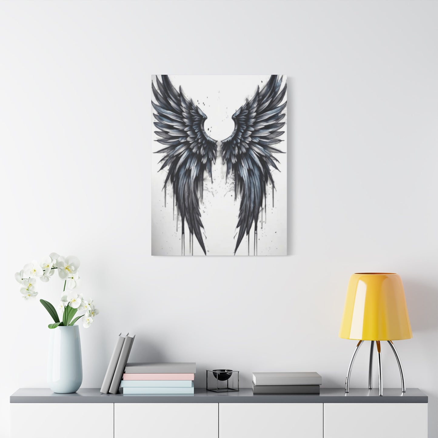 Dark Blue Angel Wings Wall Art & Canvas Prints