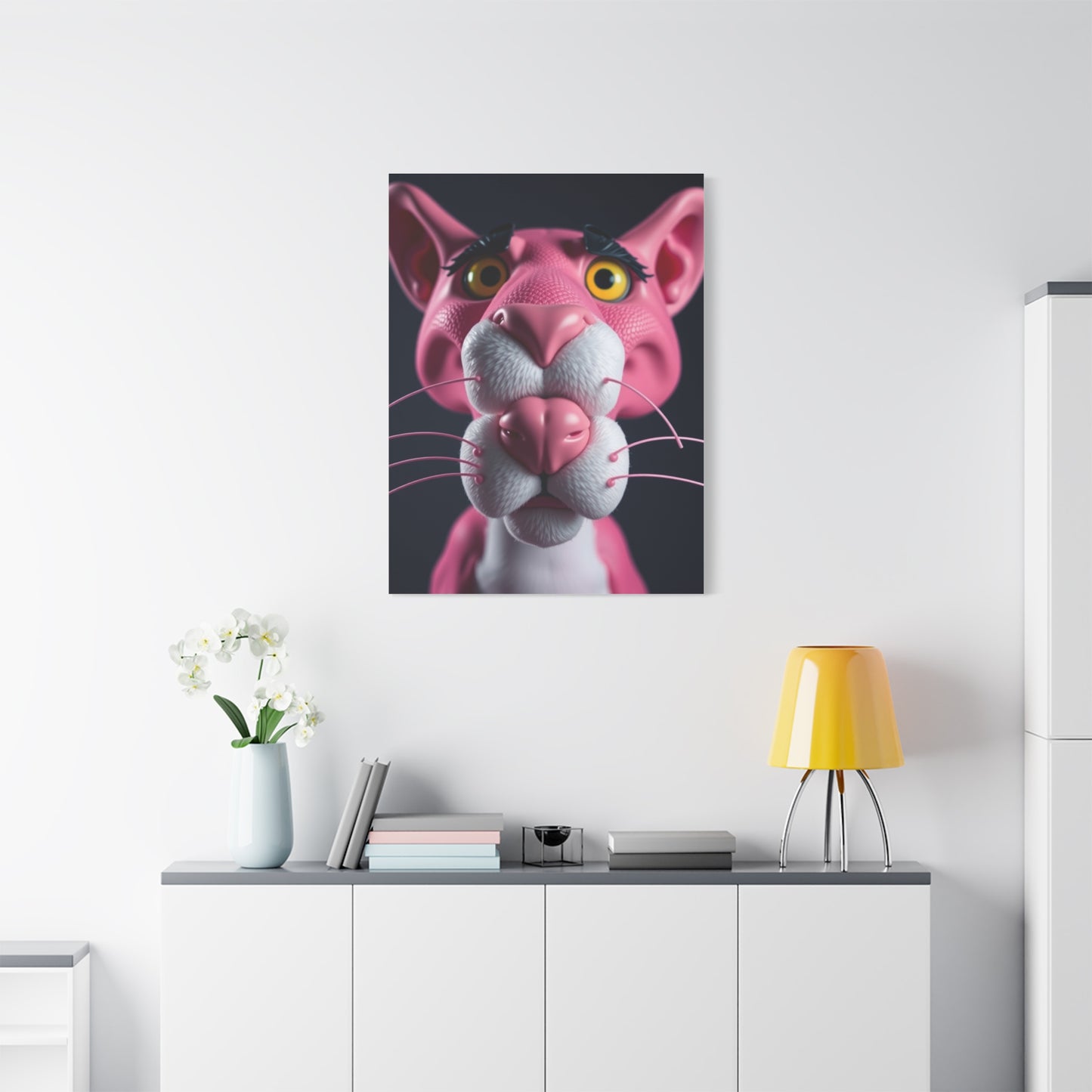 Pink Elysium Panther Art Wall Art & Canvas Print
