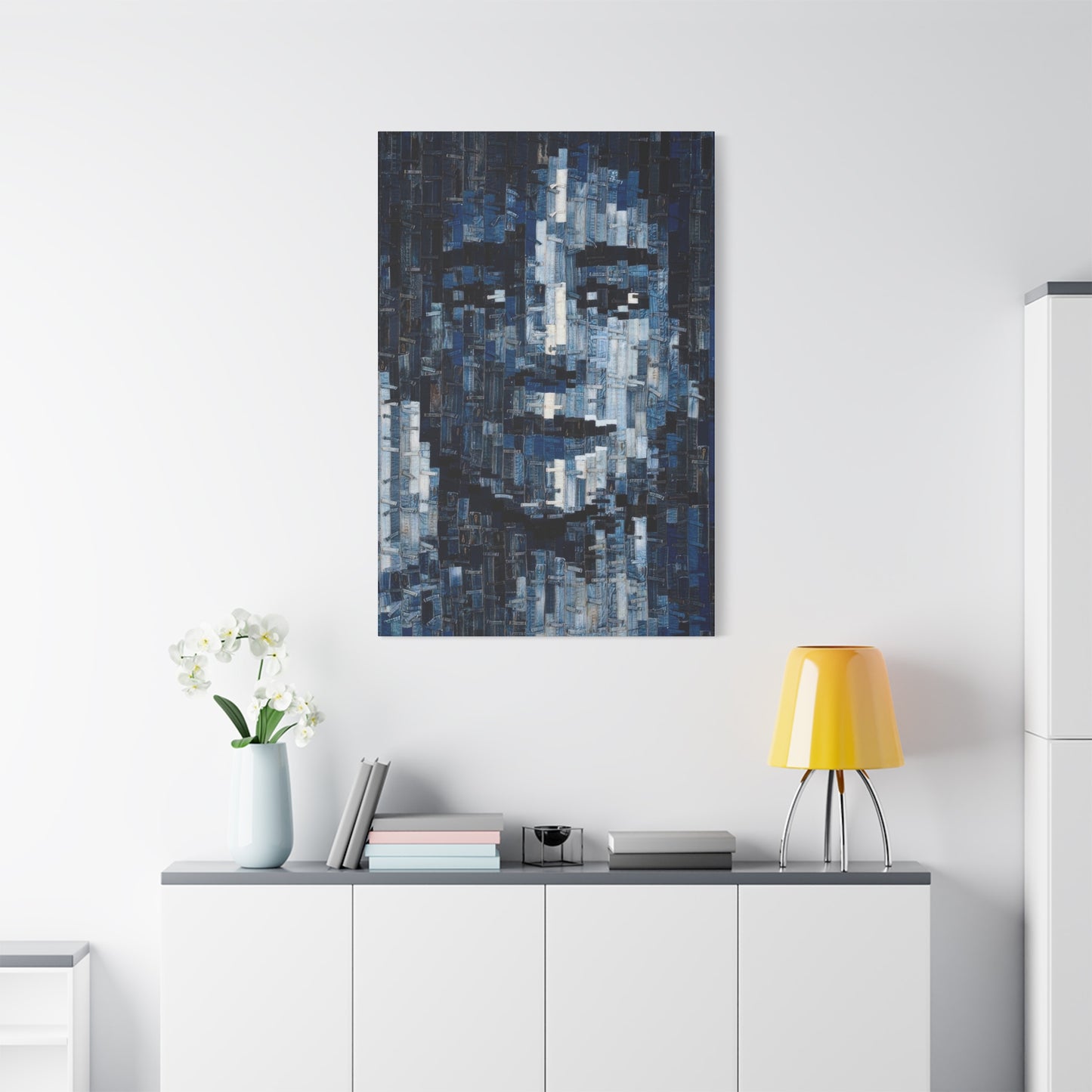 Denim Face Pattern Wall Art & Canvas Prints