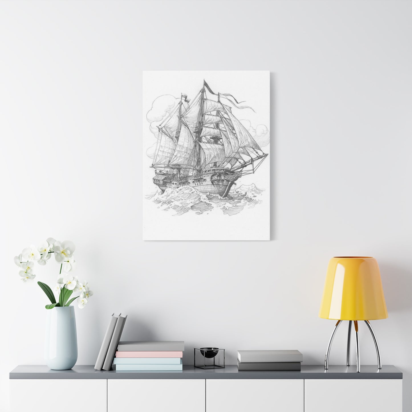 Sailing Ship Drawing Wall Art & Canvas Prints