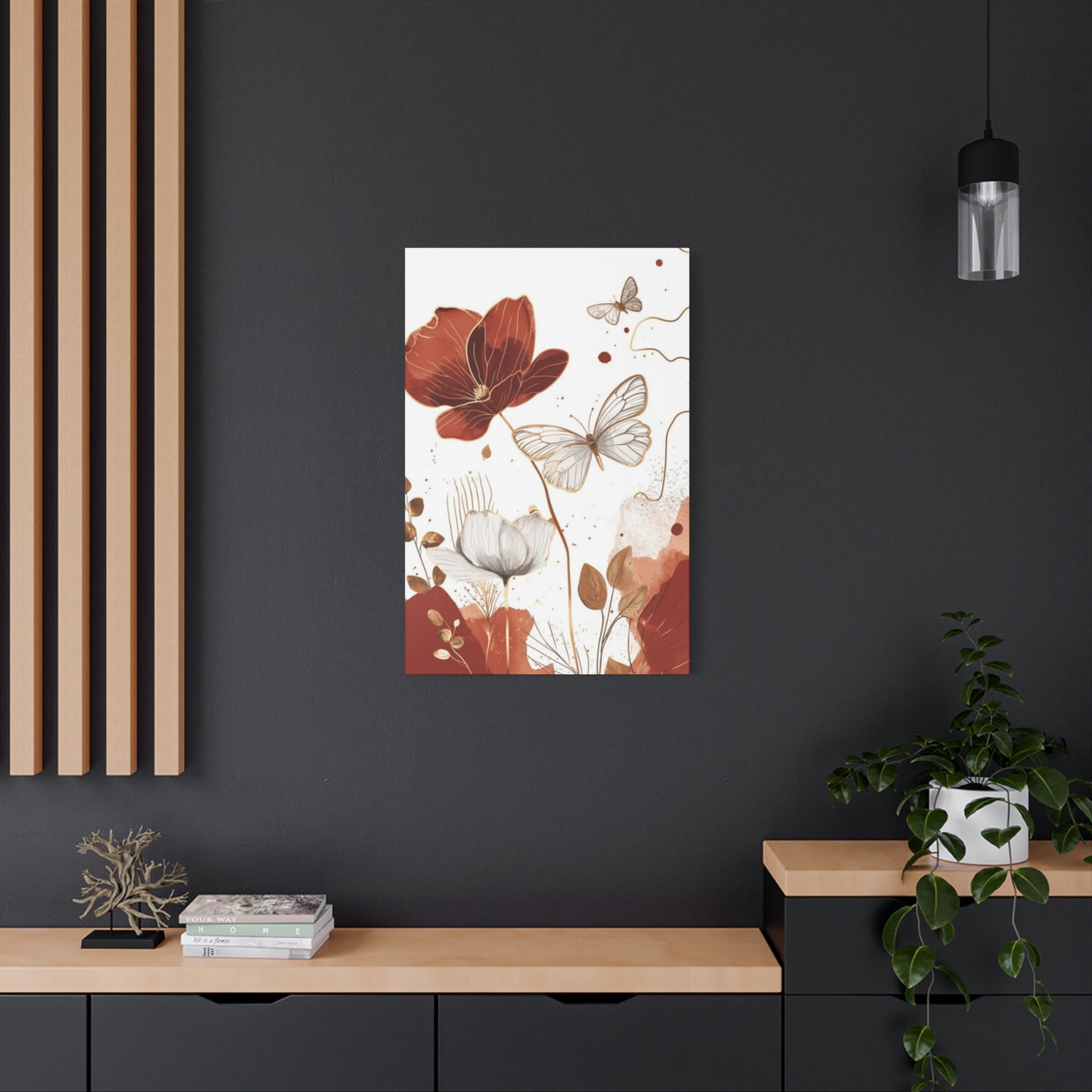 Flowe and Butterfly Painting Wall Art & Canvas Prints