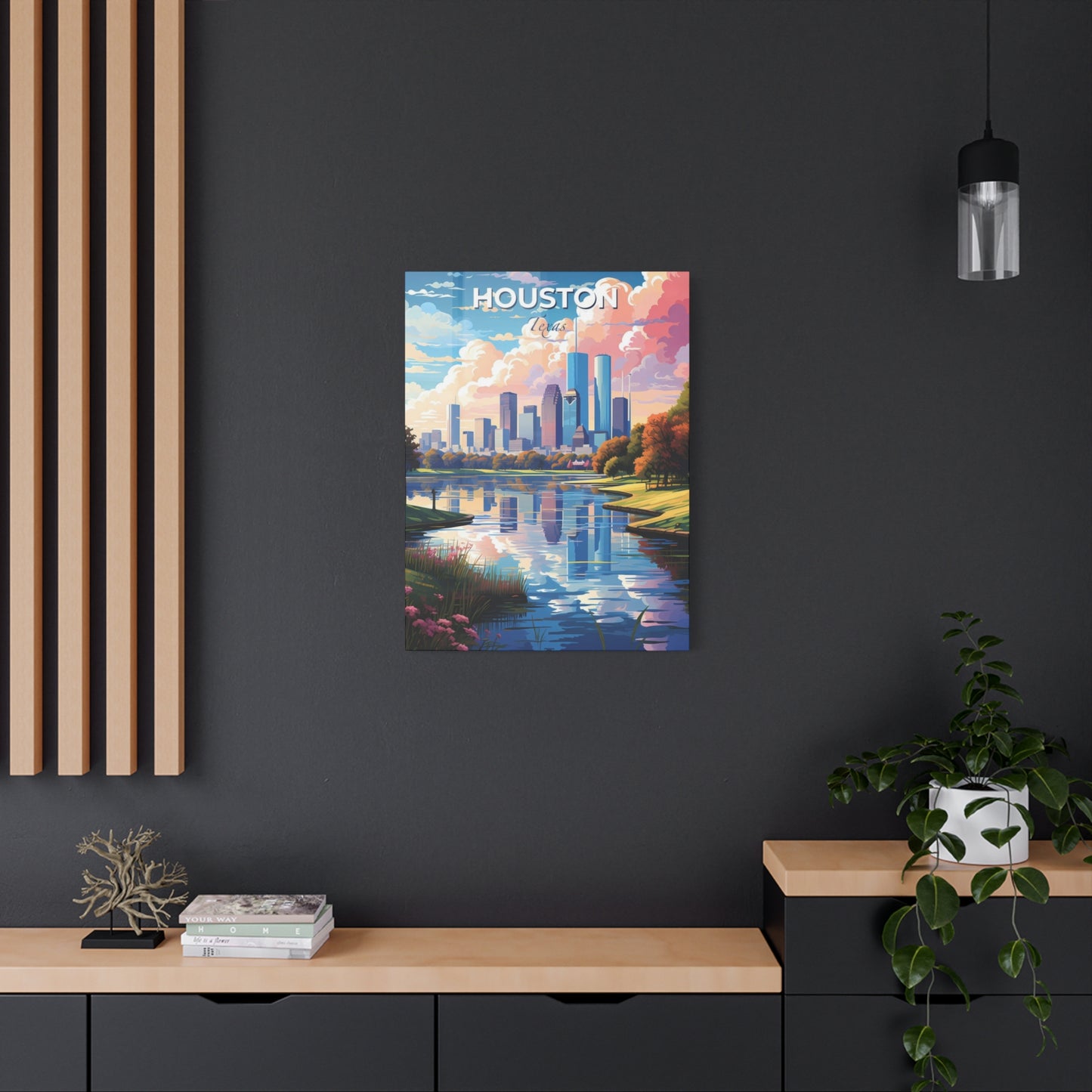 Houston Skyline Riverside Wall Art & Canvas Prints