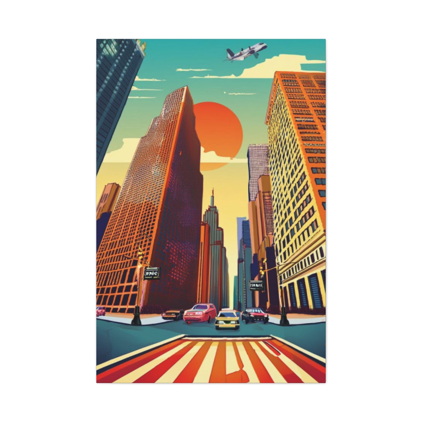Fish Eye View Of New York Streets Poster NYC Skyline Wall Art & Canvas Prints